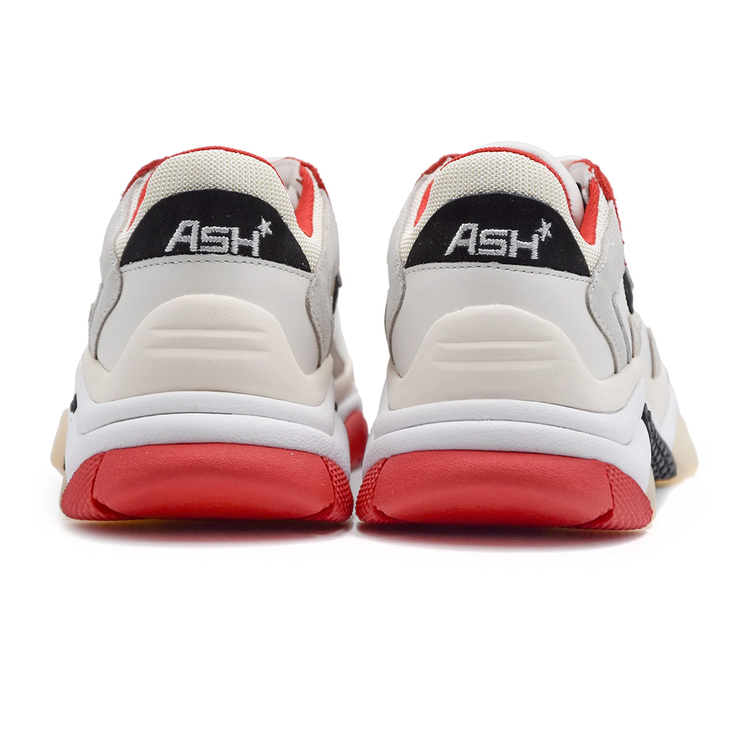 Ash Addict Sneakers Grigio Rosso Volumi Ampi Linee Morbide Donna - Image 3