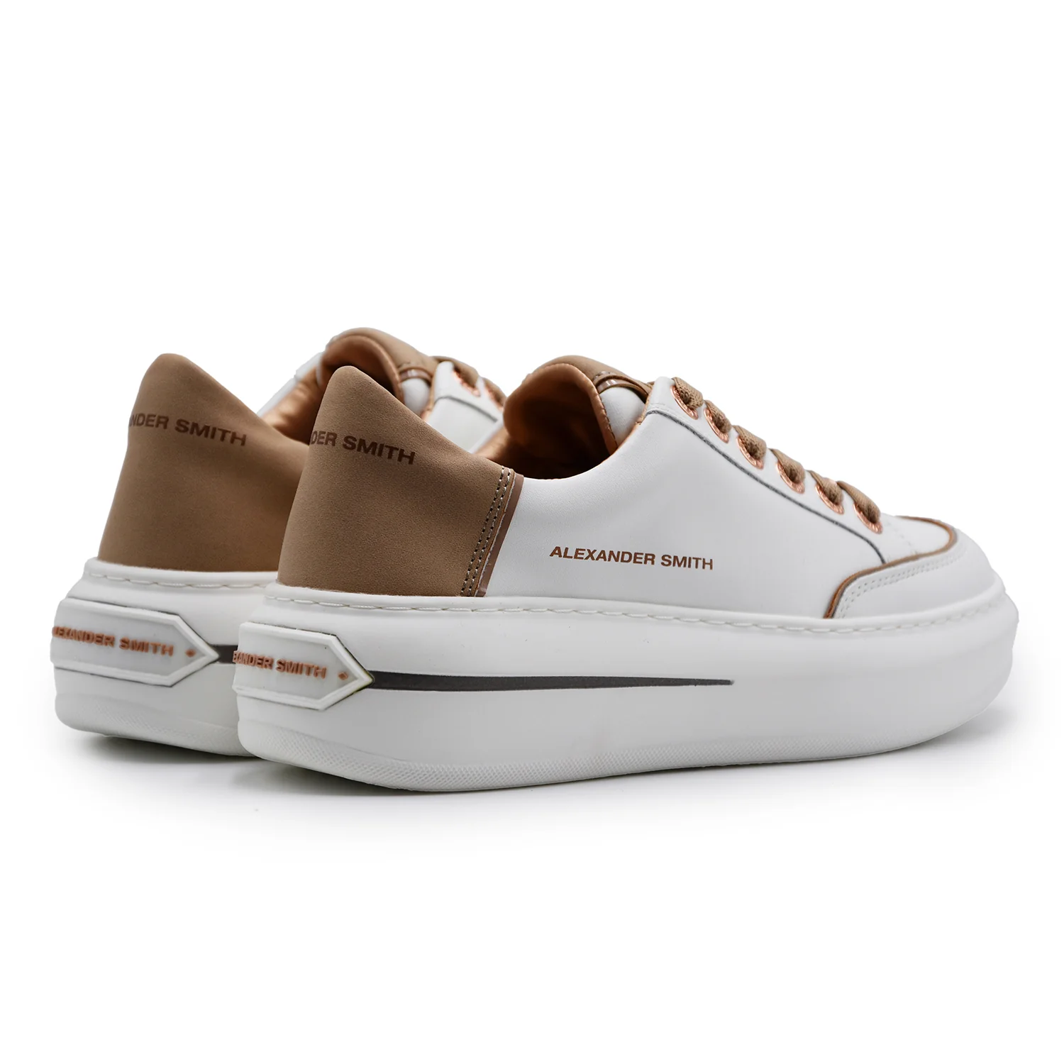 Sneakers Alexander Smith Donna Lancaster Bianco Tallone Cognac - Image 5
