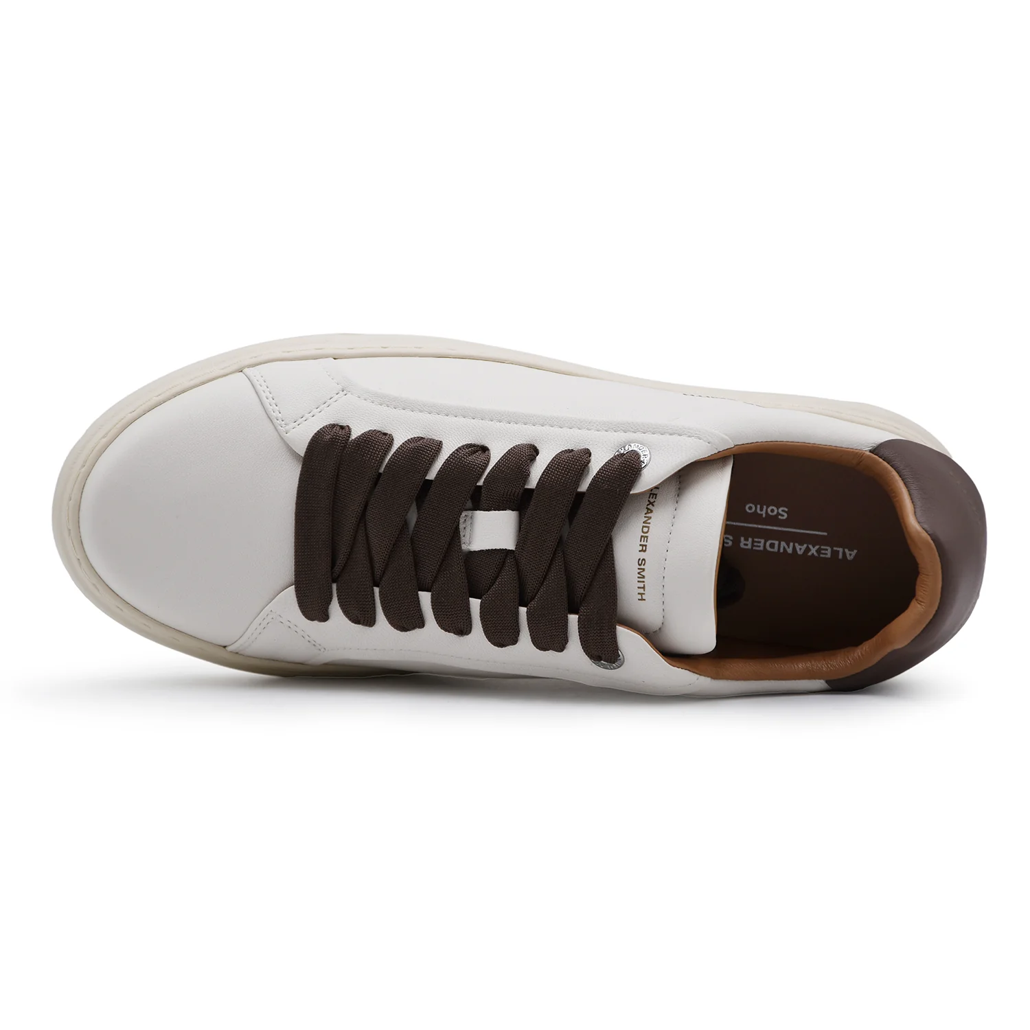 Sneakers Alexander Smith Uomo SOHO Bianco Con Tallone Marrone - Image 5