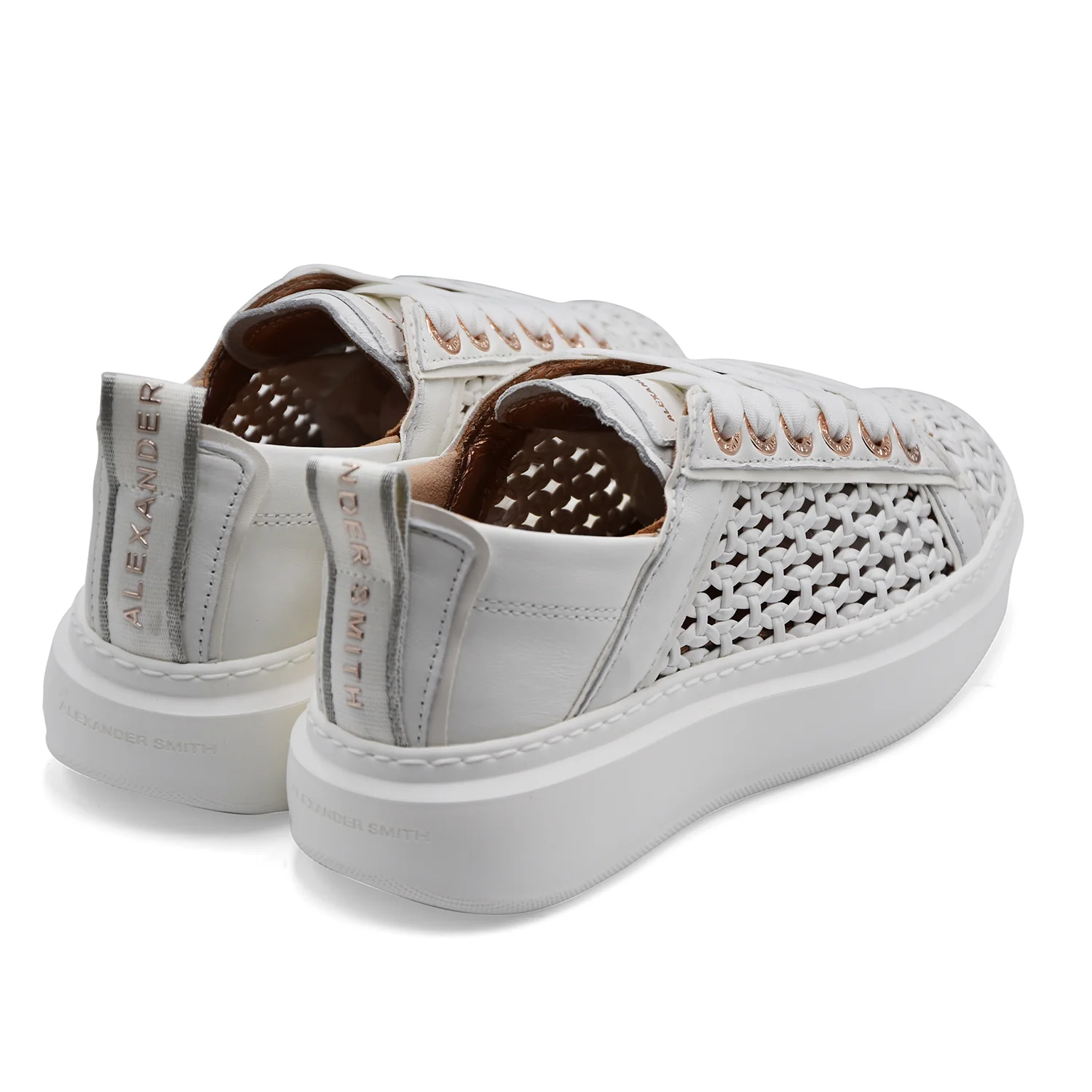 Sneakers Alexander Smith Donna WEMBLEY Pelle Bianco Intrecciata - Image 3