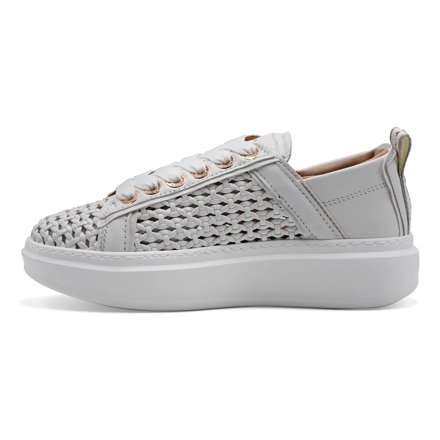 Sneakers Alexander Smith Donna WEMBLEY Pelle Bianco Intrecciata - Image 4