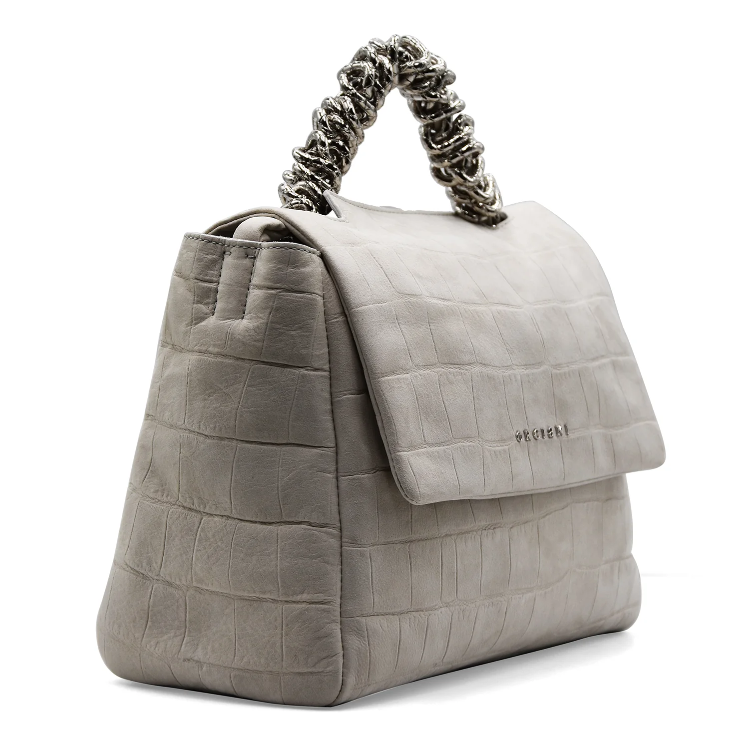 Borsa Orciani Sveva Twilight Piccola Gesso Nabuk Stampa Cocco - Image 2