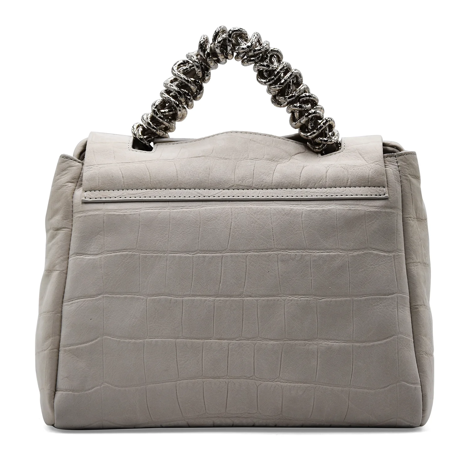 Borsa Orciani Sveva Twilight Piccola Gesso Nabuk Stampa Cocco - Image 3