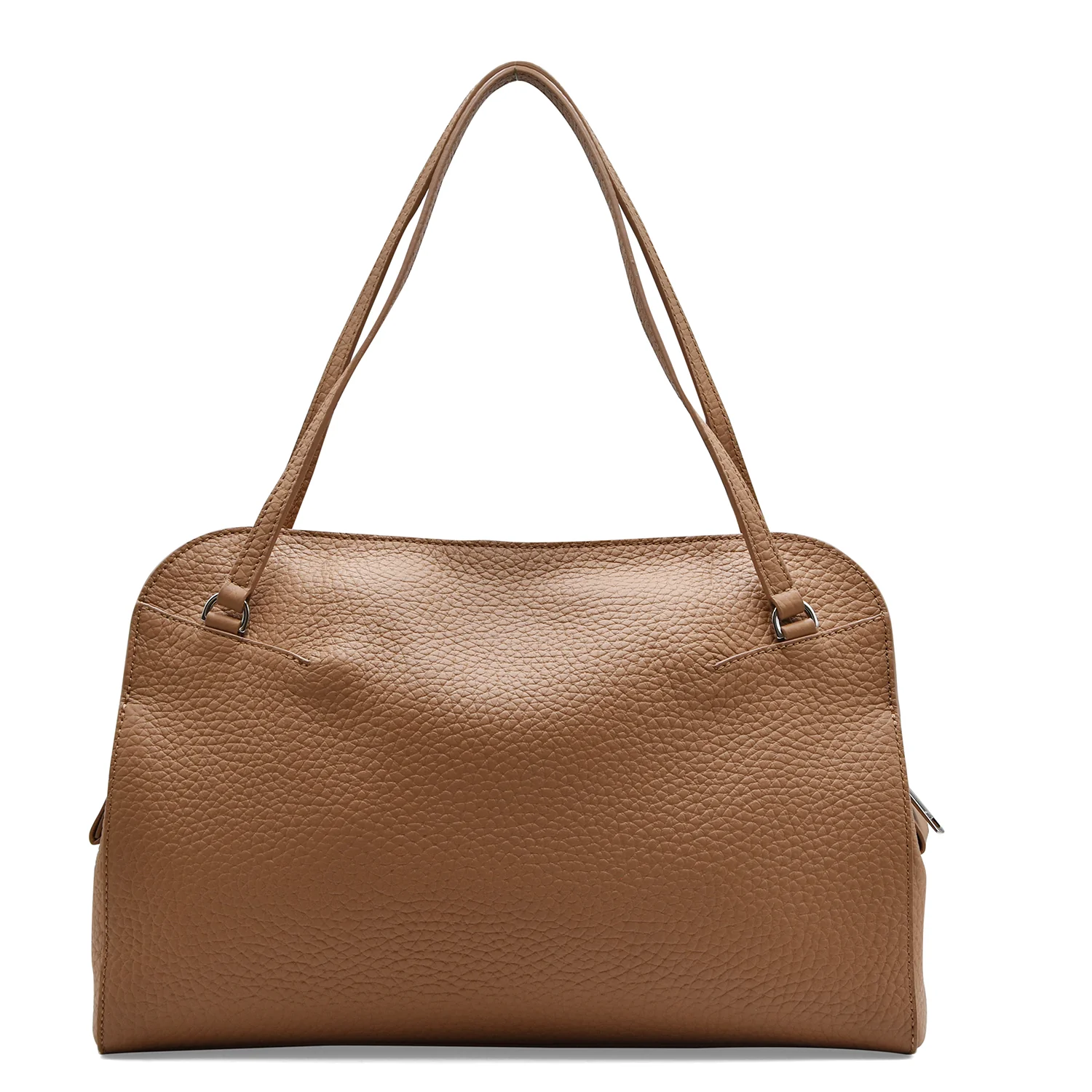 Borsa A Spalla Orciani Lido Soft Midi Pelle Martellata Biscotto - Image 3