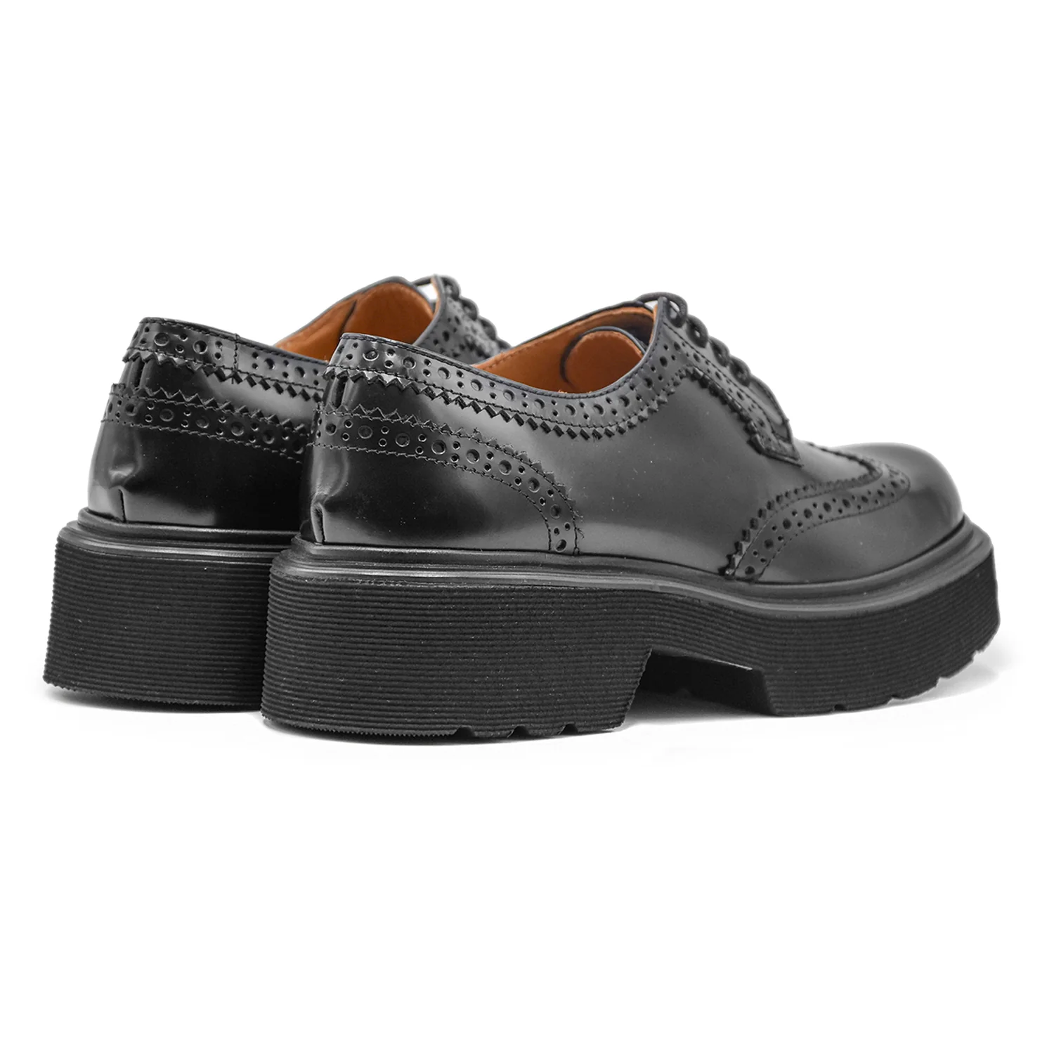 Stringata Nero Donna Bervicato Dall'Elegante Lavorazione Brogue - Image 3