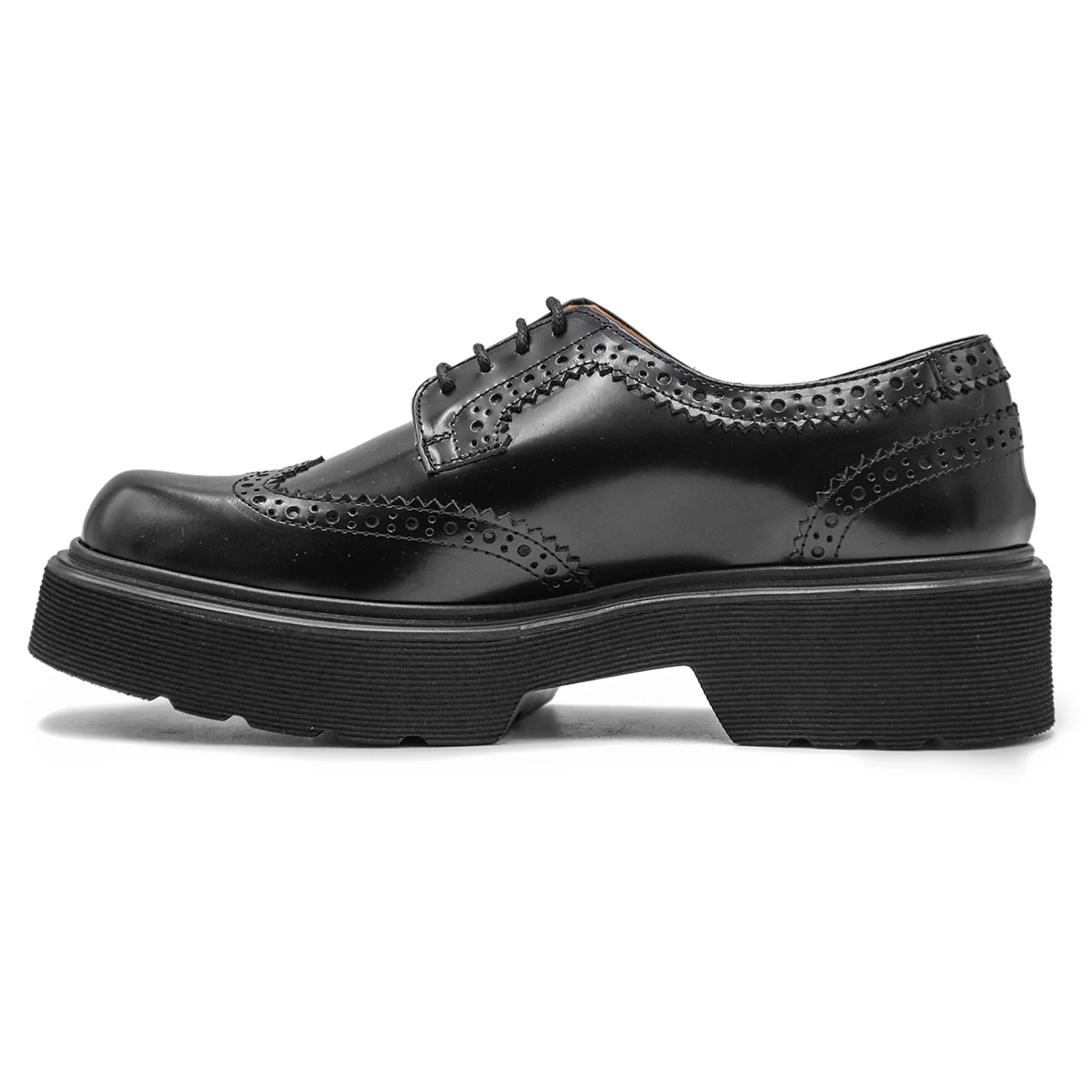 Stringata Nero Donna Bervicato Dall'Elegante Lavorazione Brogue - Image 4
