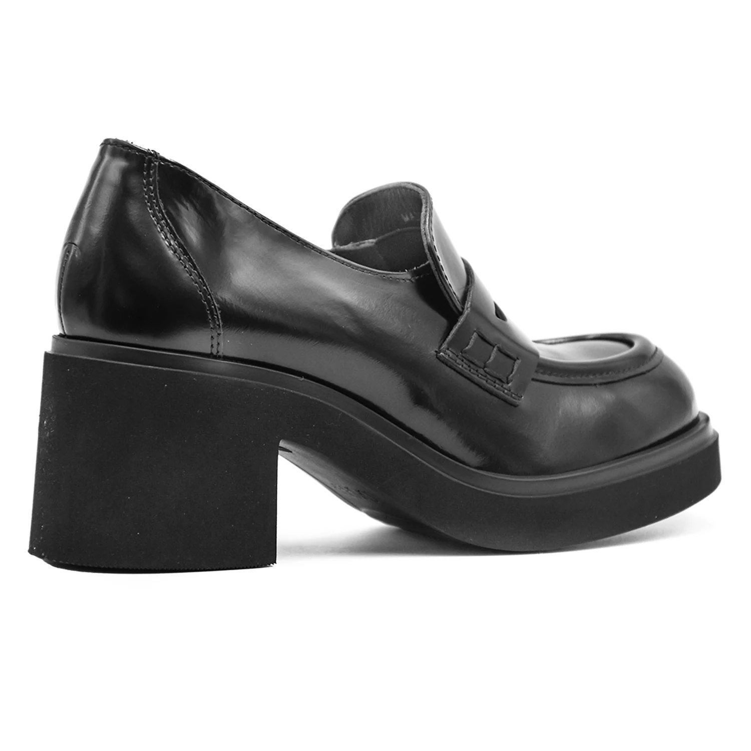 Mocassini Donna Loafer Nero Made In Italy In Pelle Abrasivata - Image 4