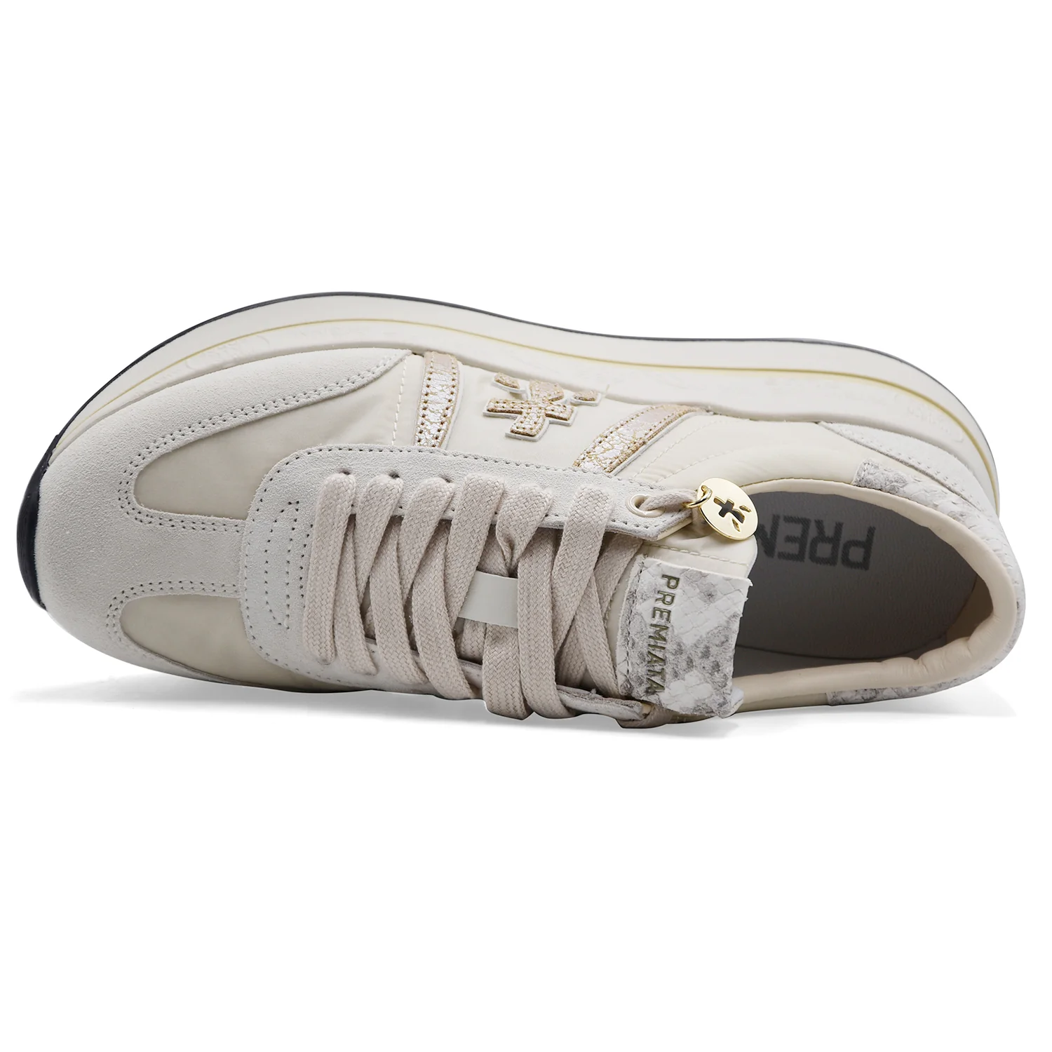 Premiata Sneakers Donna BETHCOIN 8145 Bianco Pelle Scamosciata - Image 4