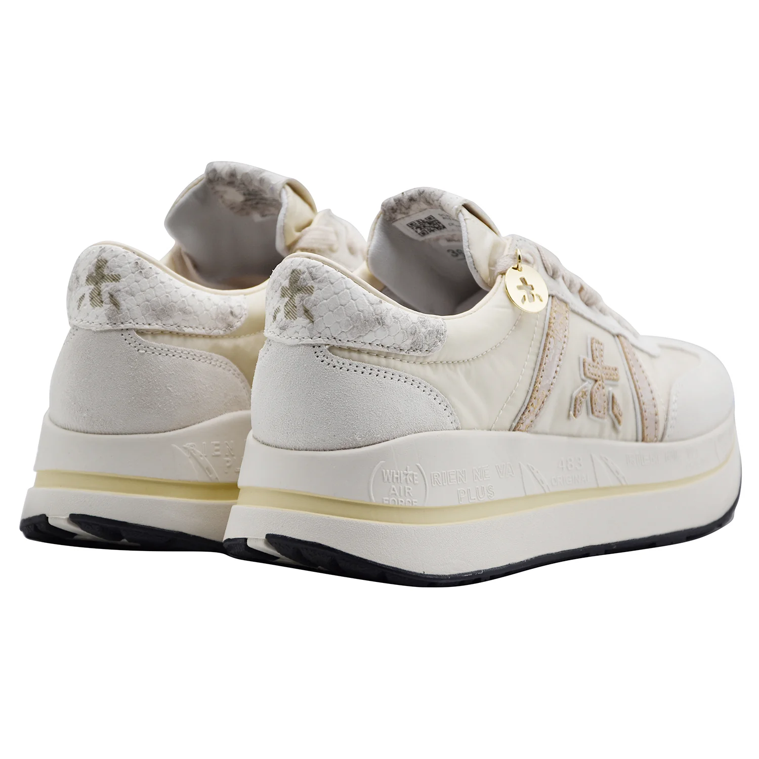 Premiata Sneakers Donna BETHCOIN 8145 Bianco Pelle Scamosciata - Image 5