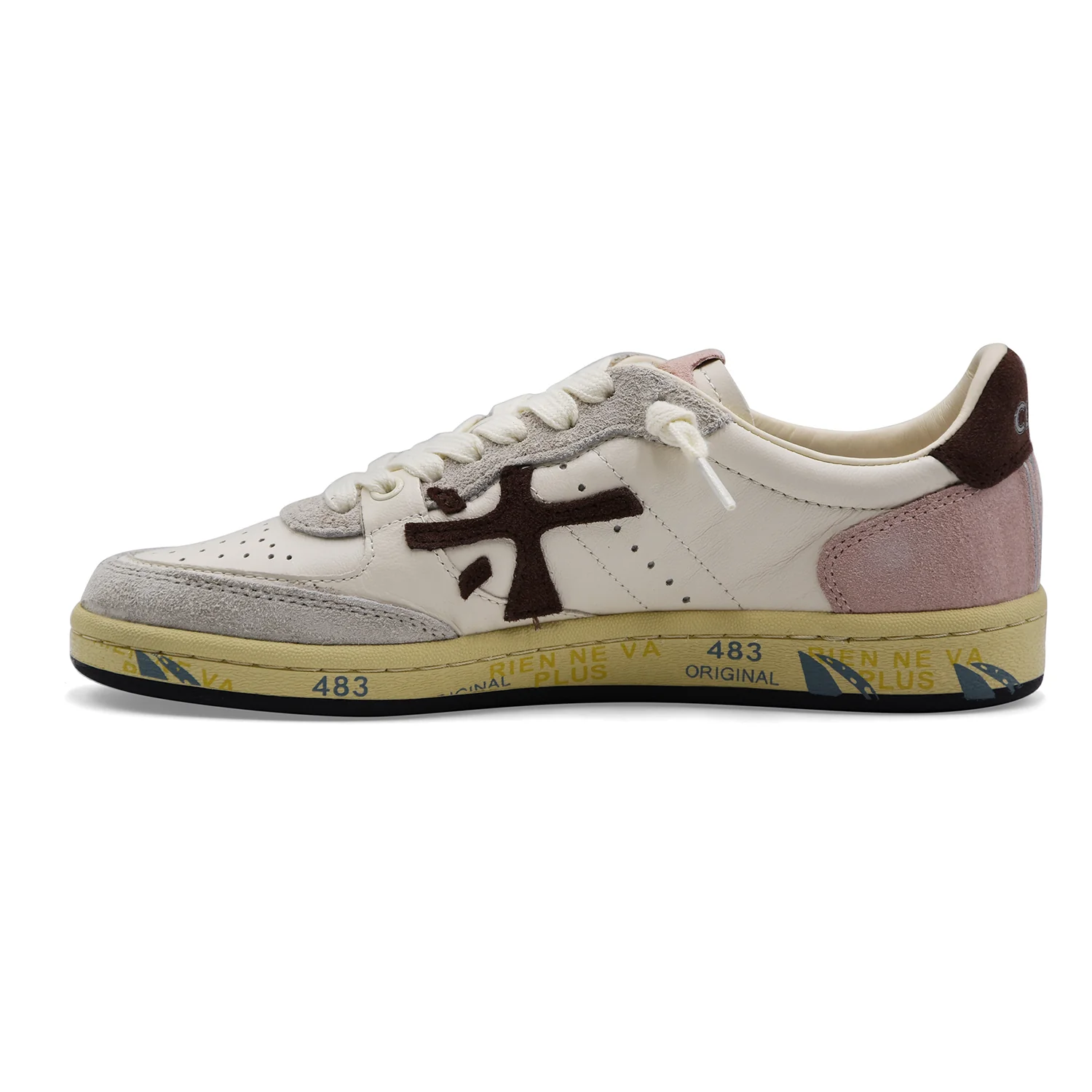Premiata Sneakers Donna BSKTCLAD VAR.8284 Morbida Pelle Bianca - Image 3