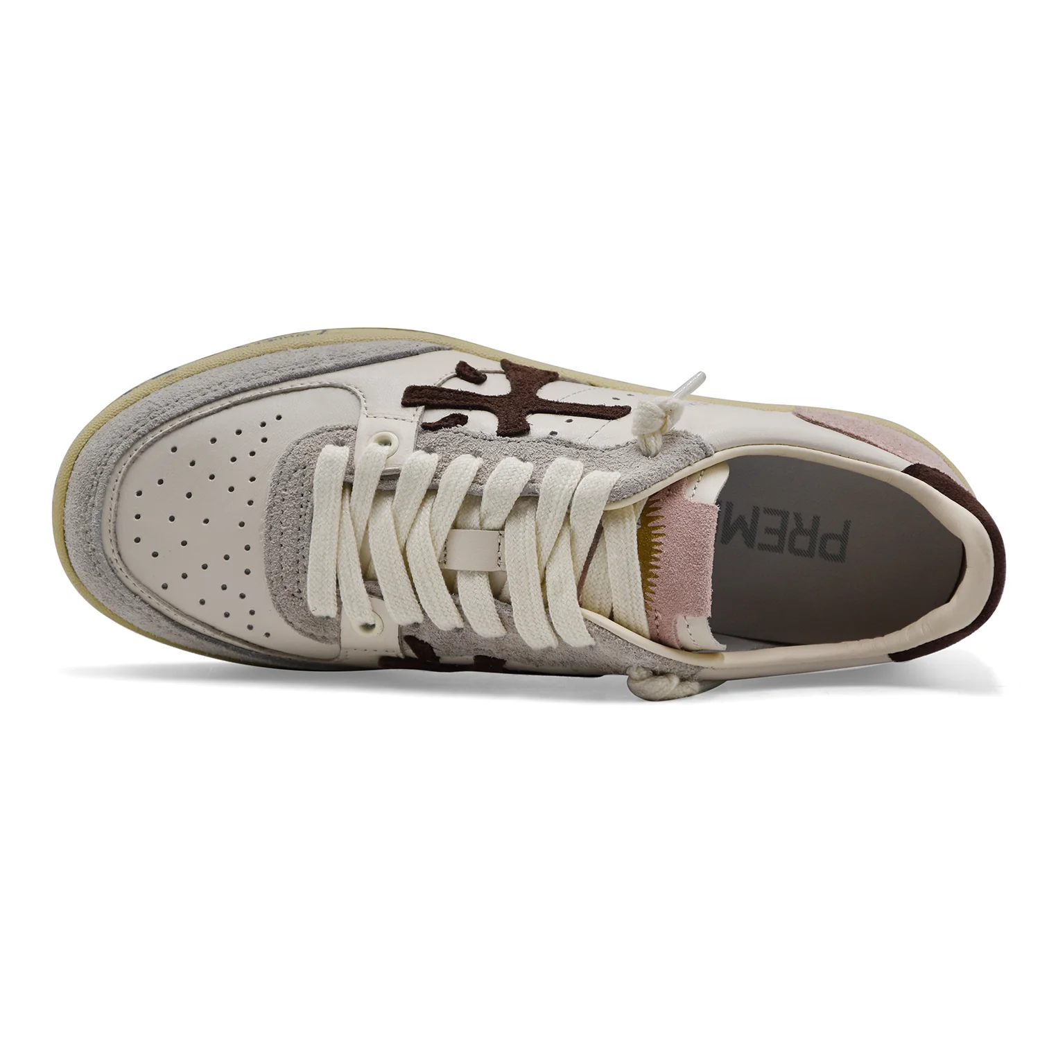 Premiata Sneakers Donna BSKTCLAD VAR.8284 Morbida Pelle Bianca - Image 4