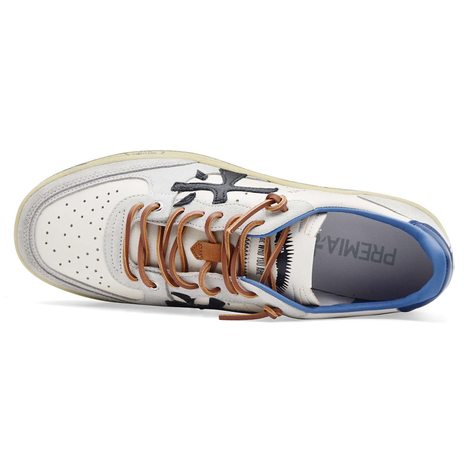 Sneakers Uomo Premiata Bskt Clay Var. 7617 Bianco Grigio Blu - Image 3