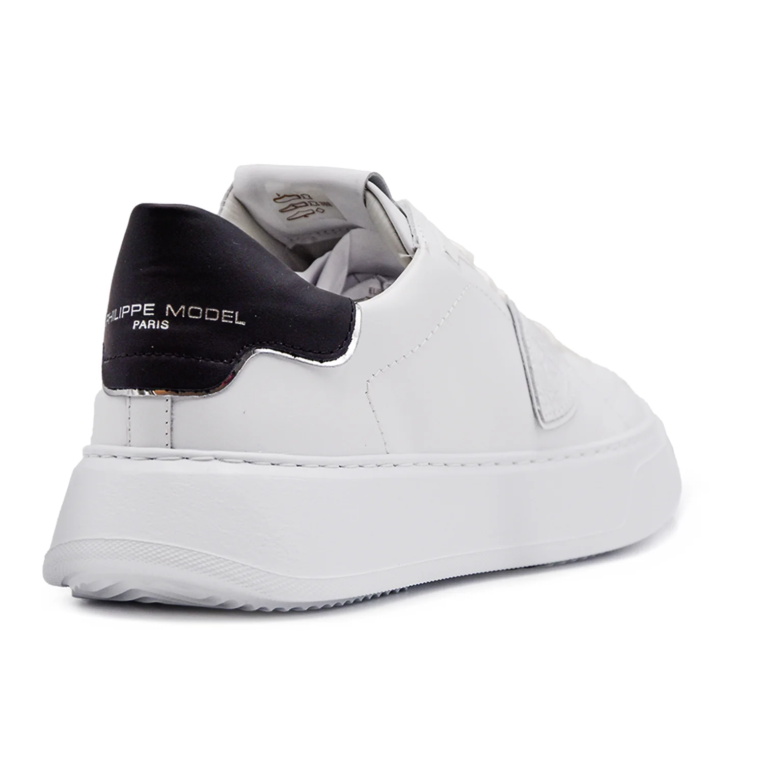 Philippe Model Sneakers Uomo Temple Vau Bianco Inserto Specchio - Image 4