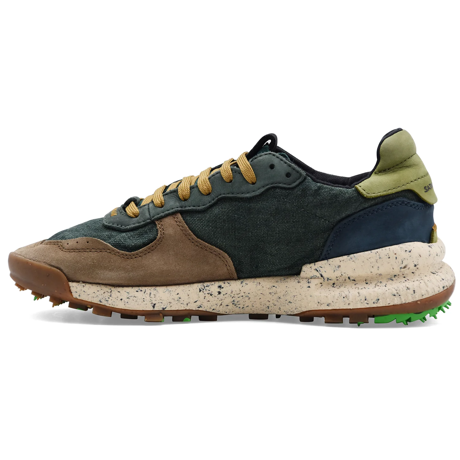 Sneakers Satorisan Uomo Chacrona Verde Con Beige A Contrasto - Image 4