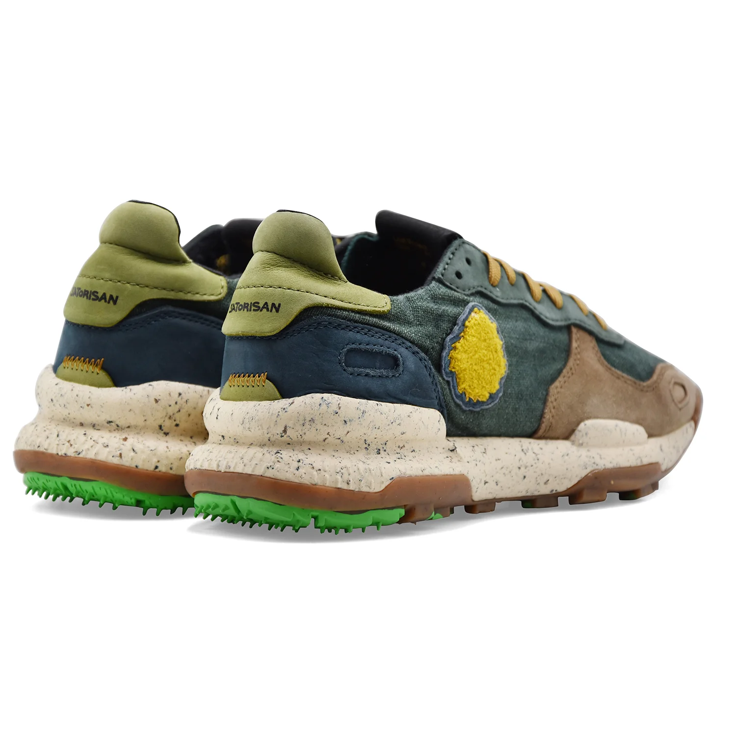 Sneakers Satorisan Uomo Chacrona Verde Con Beige A Contrasto - Image 5