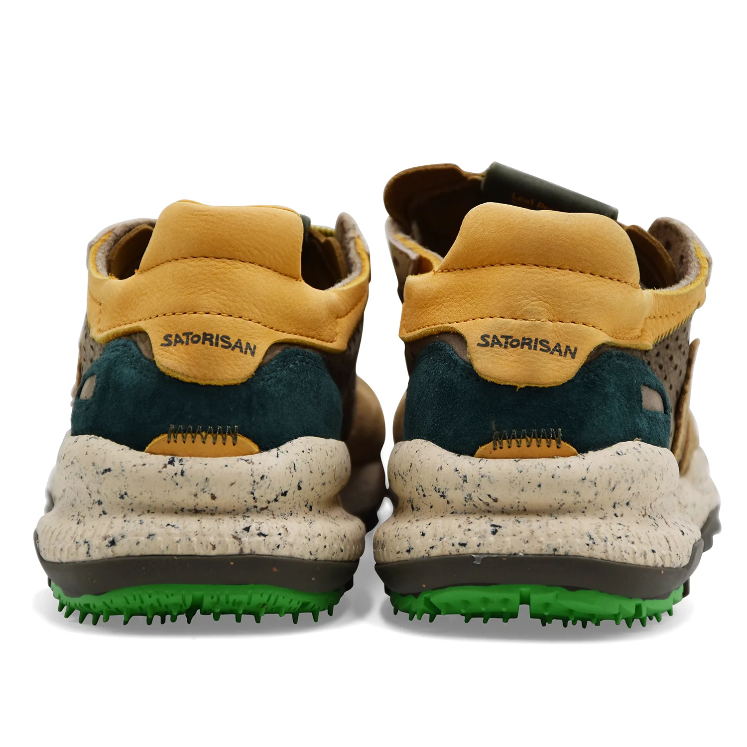 Satorisan Sneakers Uomo Chacrona Pelle Beige Dettaglio Giallo - Image 4