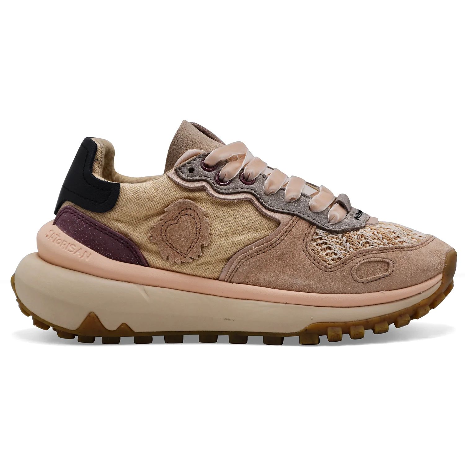 Sneakers Satorisan Donna CHACRONA METTA Pelle E Tessuto Beige