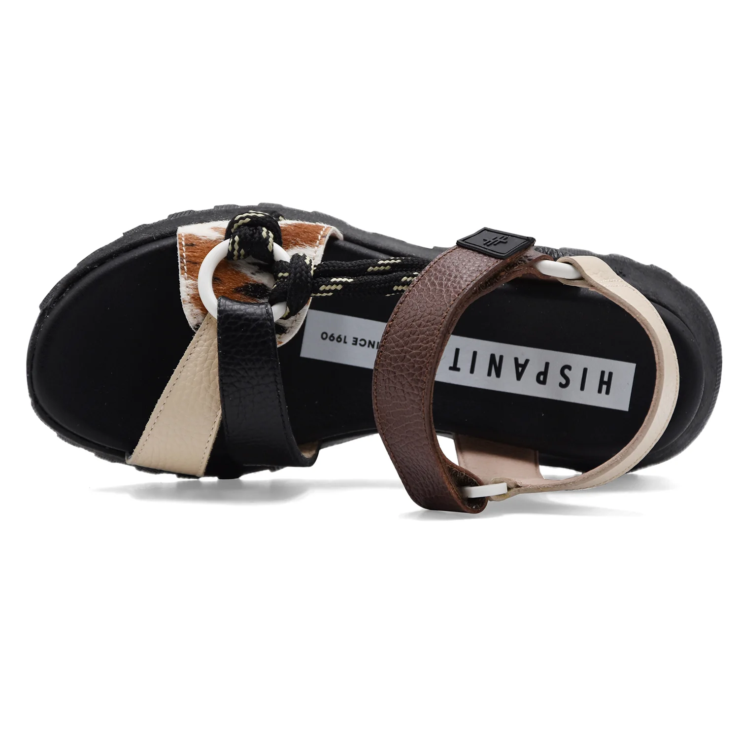 Sandali Hispanitas Donna PONY-V26 Nera Con Dettagli Multicolor - Image 4