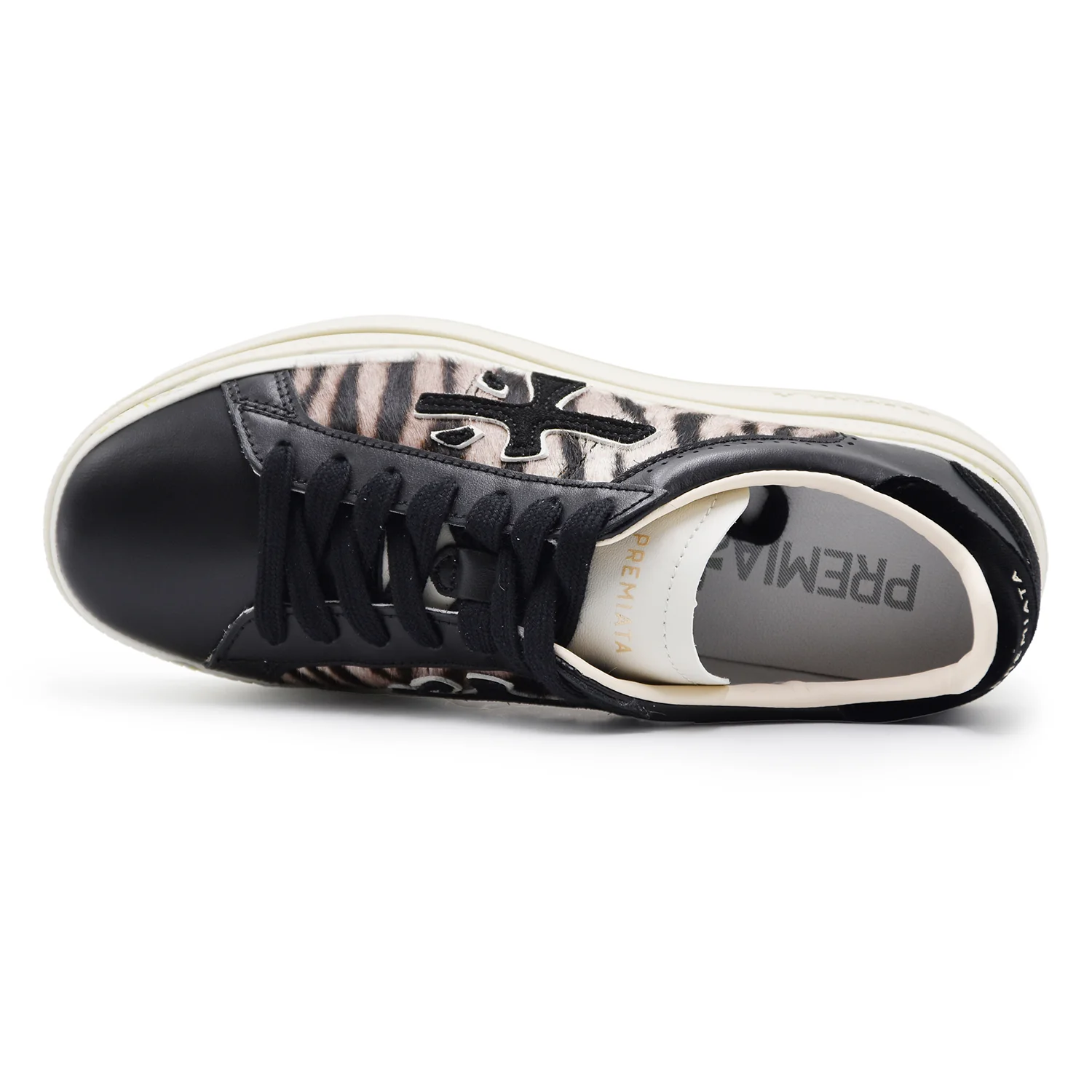 Sneakers Donna Premiata Claudia 7754 Nero Dettagli Animalier - Image 3