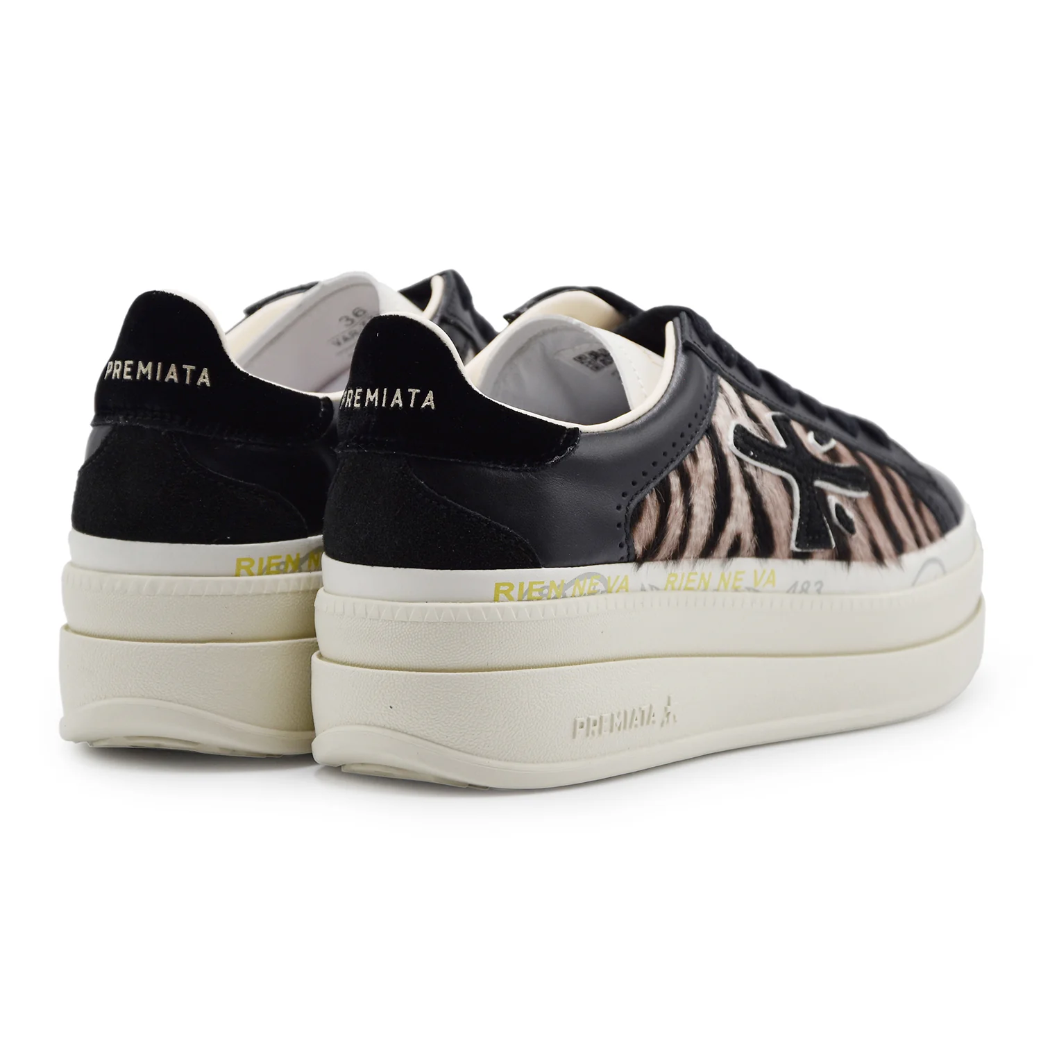 Sneakers Donna Premiata Claudia 7754 Nero Dettagli Animalier - Image 4