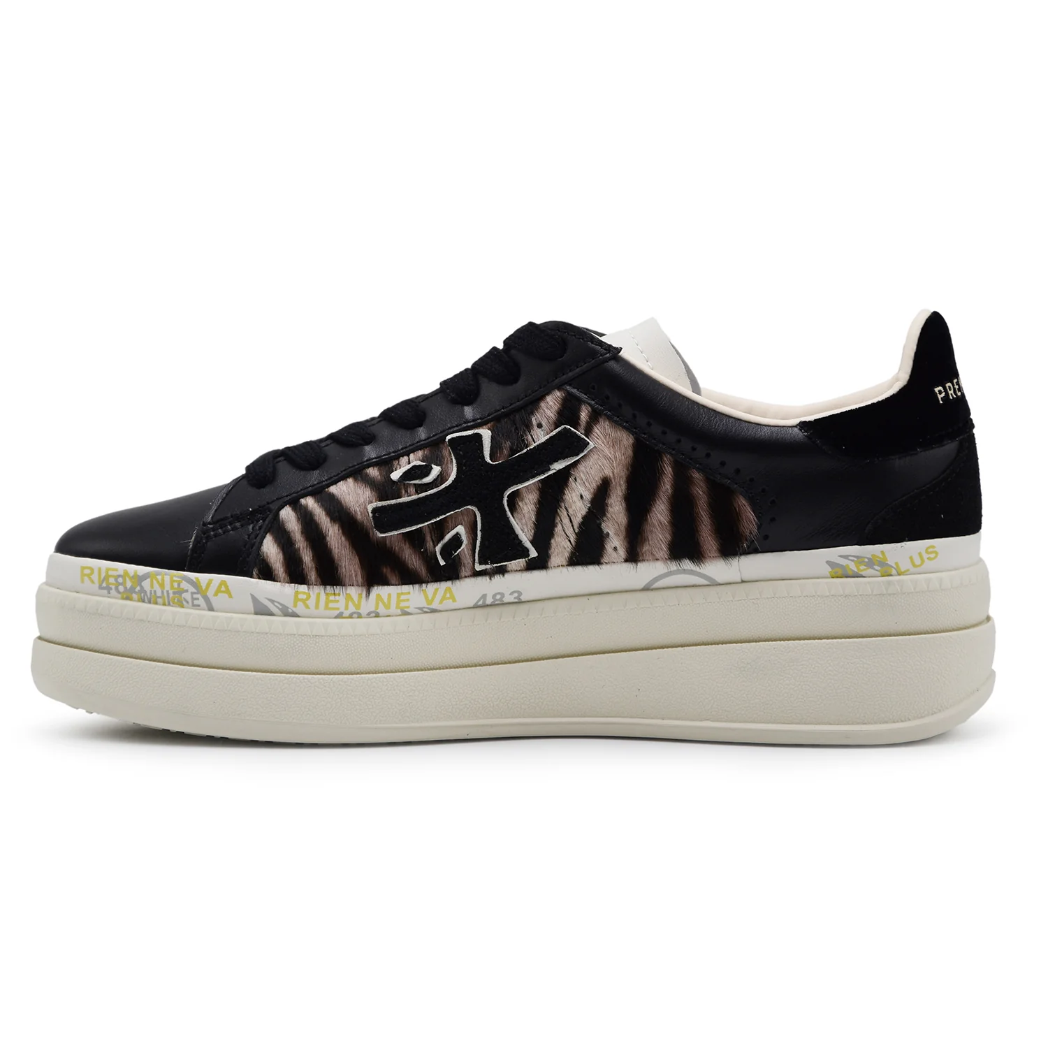 Sneakers Donna Premiata Claudia 7754 Nero Dettagli Animalier - Image 5