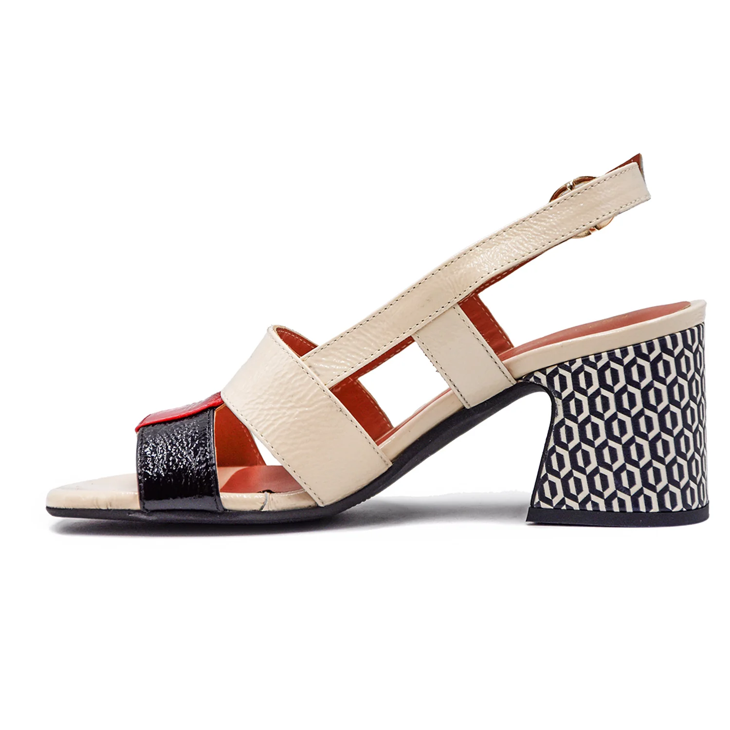 Sandali Donna Les:Venues Beige Nero Capolavoro Made In Italy - Image 3