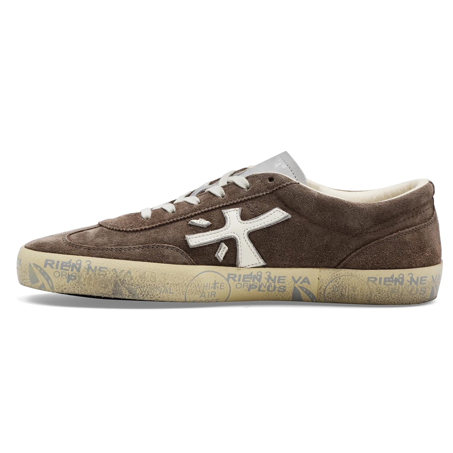 Sneakers Uomo Premiata David 8094 In Pelle Scamosciata Taupe - Image 4