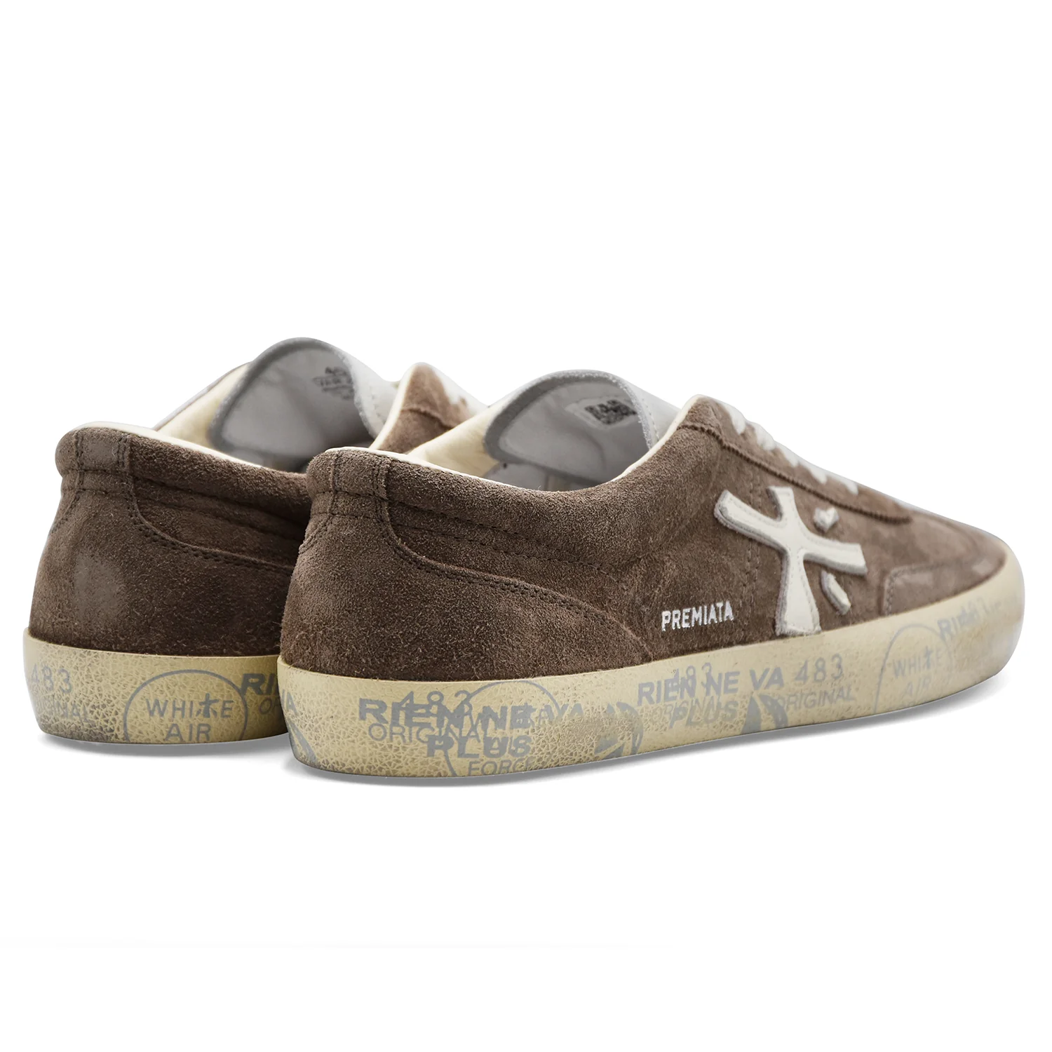 Sneakers Uomo Premiata David 8094 In Pelle Scamosciata Taupe - Image 5