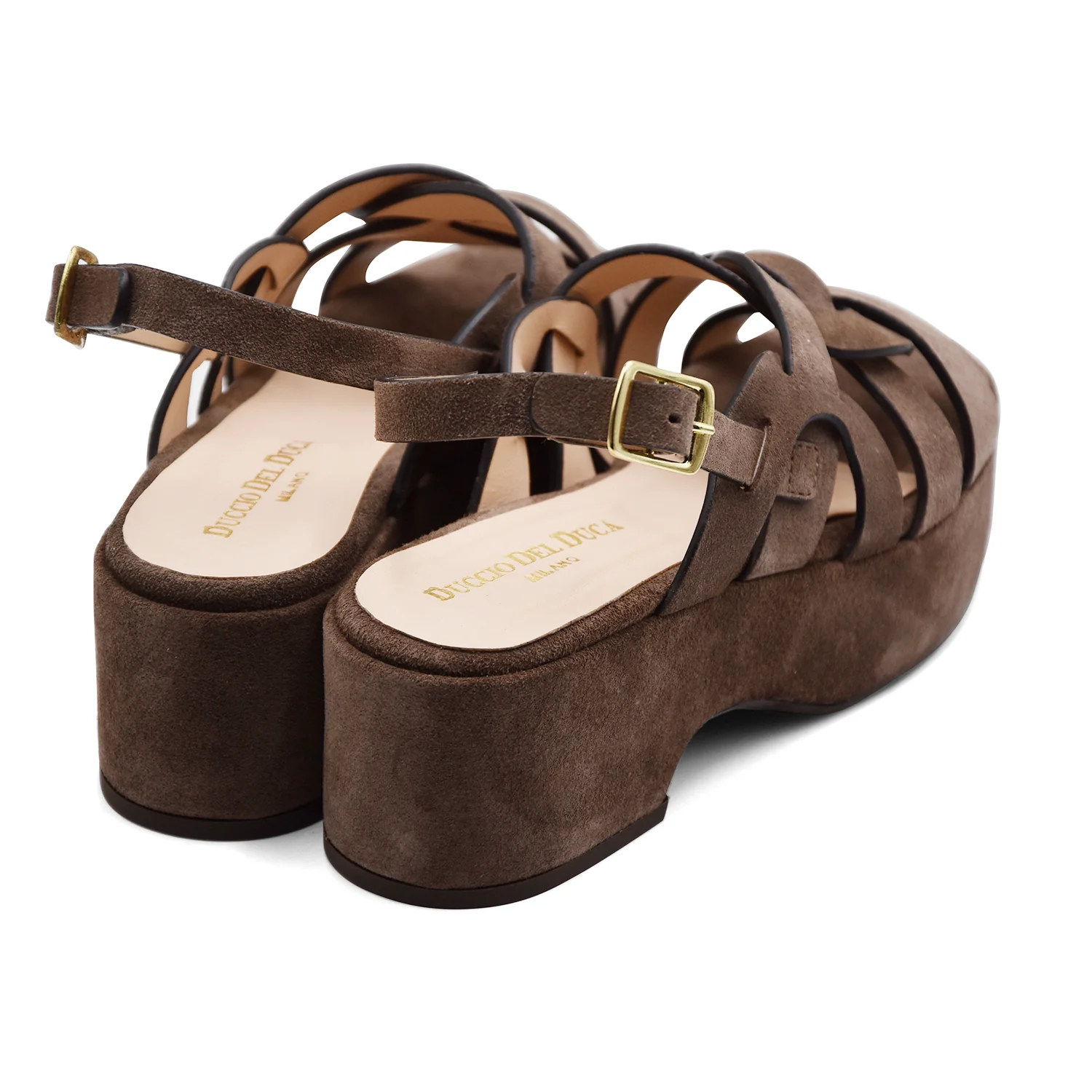 Sandali Duccio Del Duca Donna DD124 Morbido Camoscio Espresso - Image 5