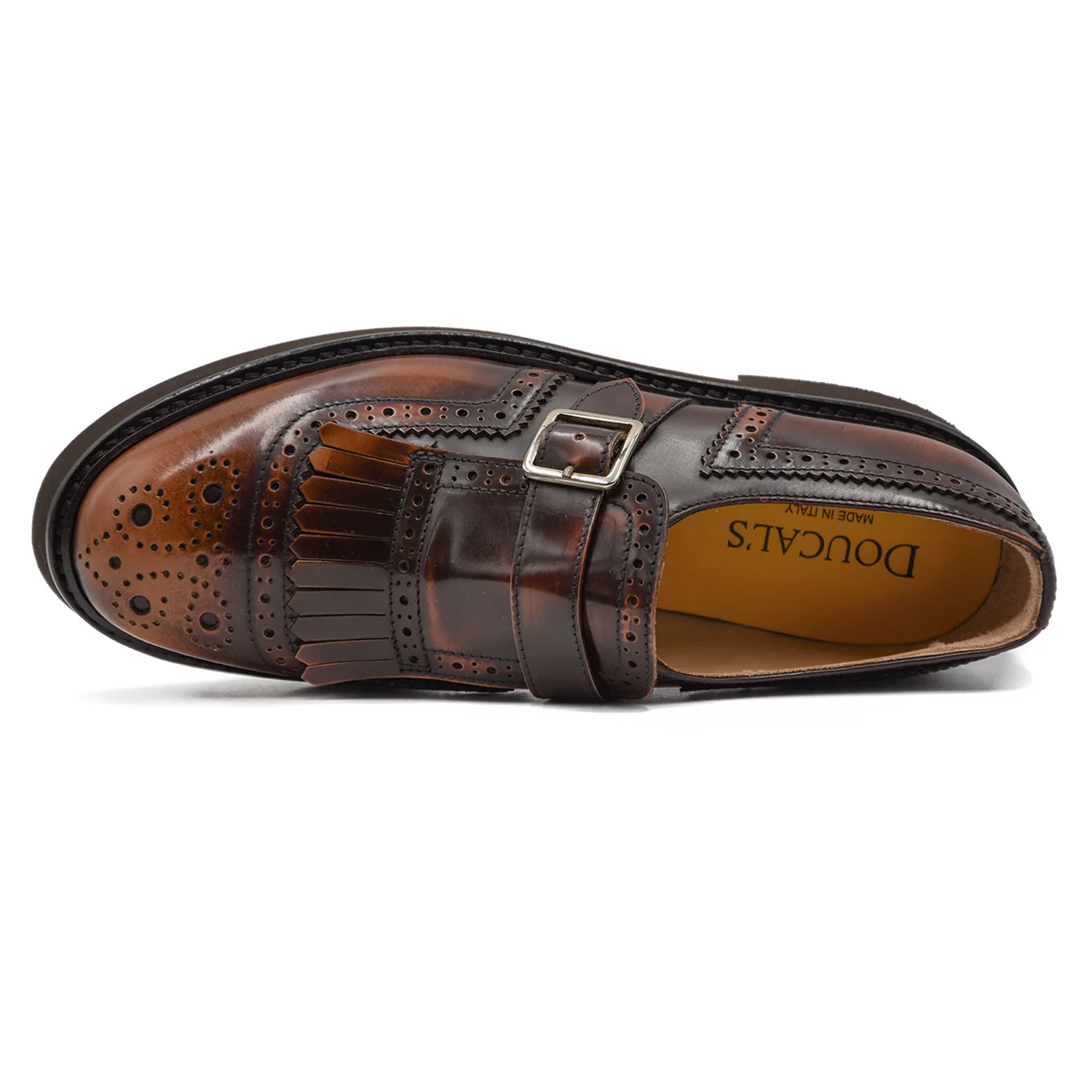 Doucal's Donna Cognac Monk Strap Classica Con Fibbia Laterale - Image 3