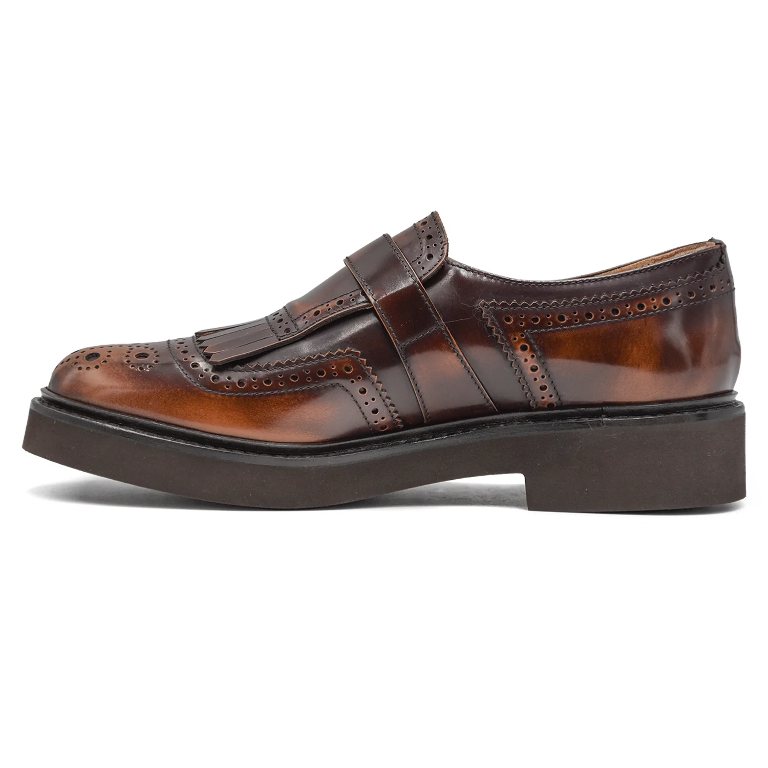 Doucal's Donna Cognac Monk Strap Classica Con Fibbia Laterale - Image 5