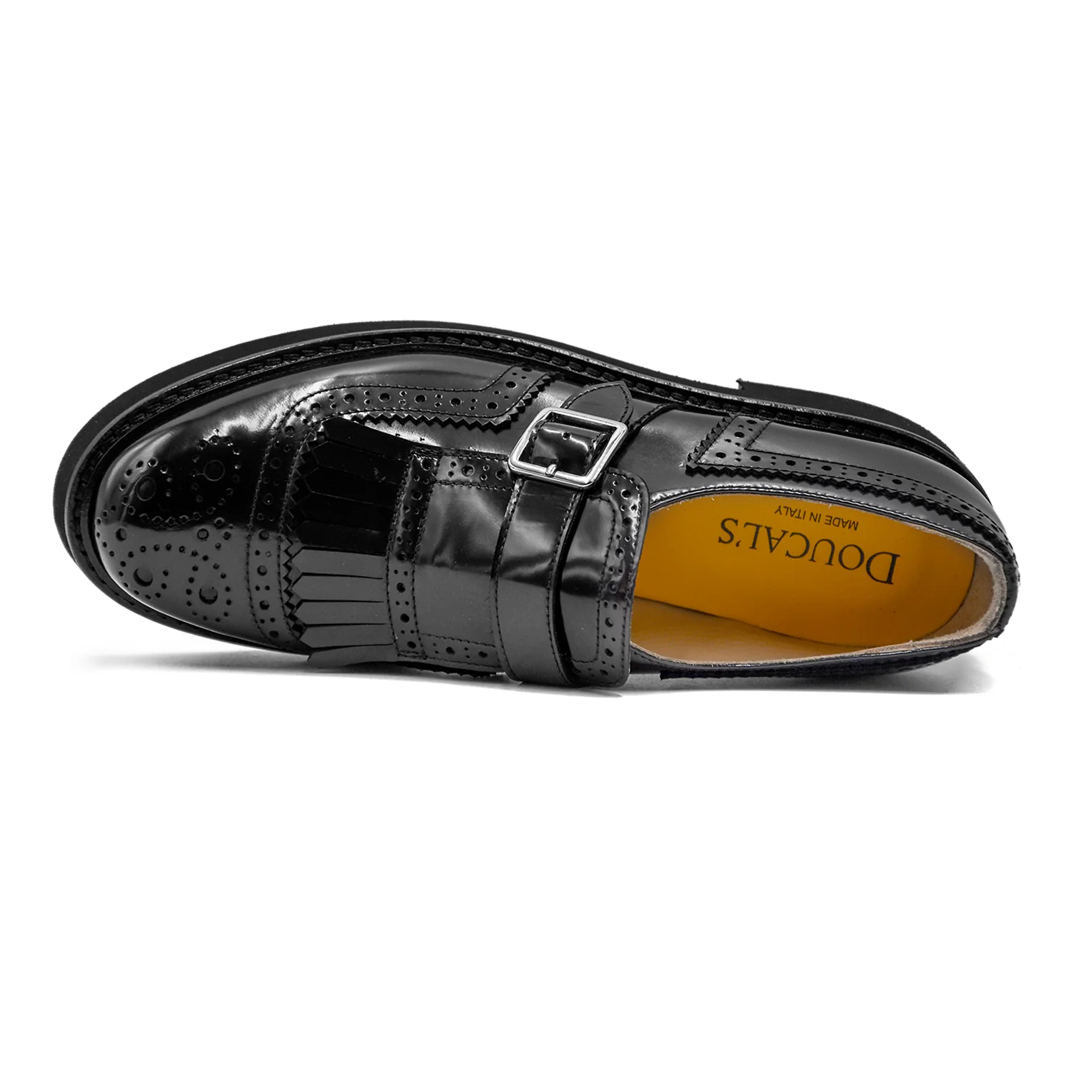 Doucal's Donna Lucido Nero Monk Strap L'Elegante Made In Italy - Image 3