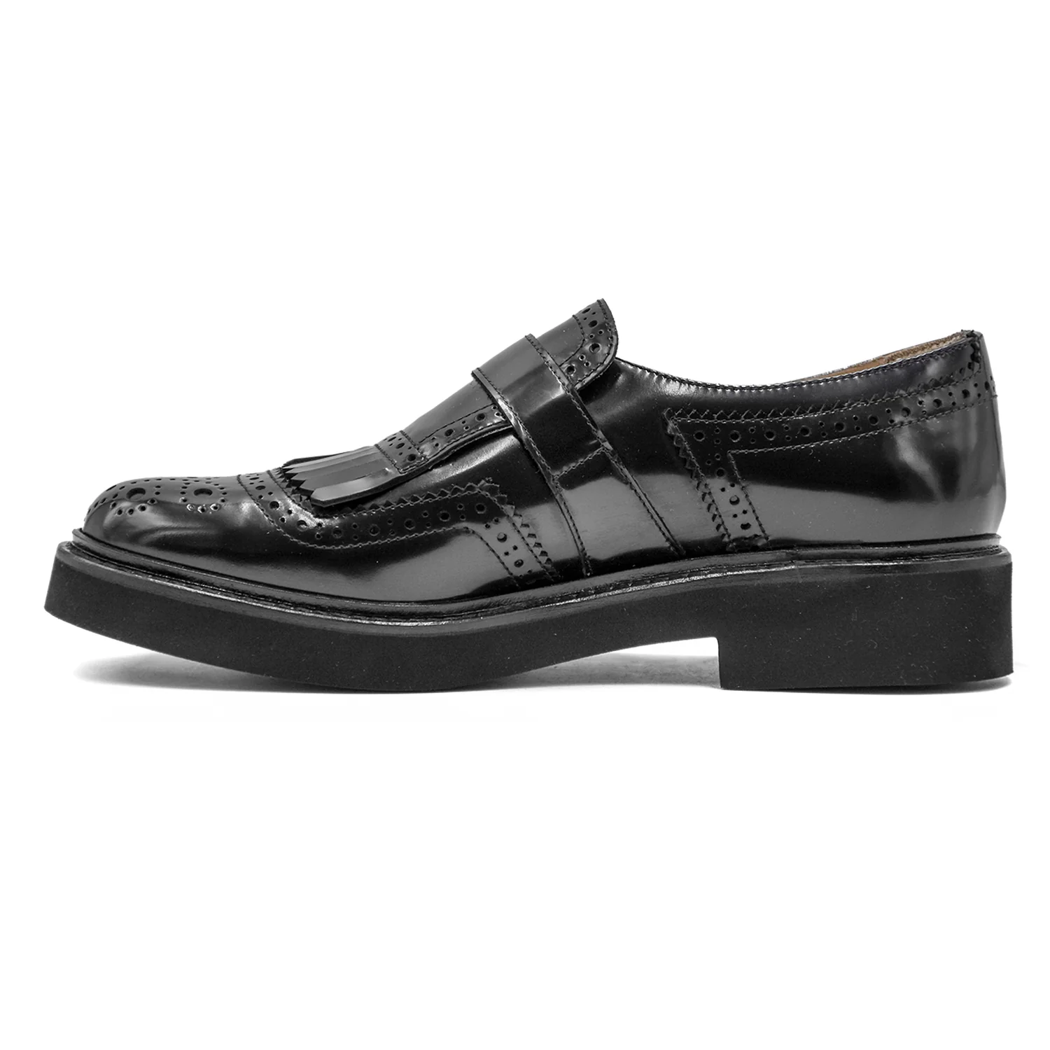 Doucal's Donna Lucido Nero Monk Strap L'Elegante Made In Italy - Image 5