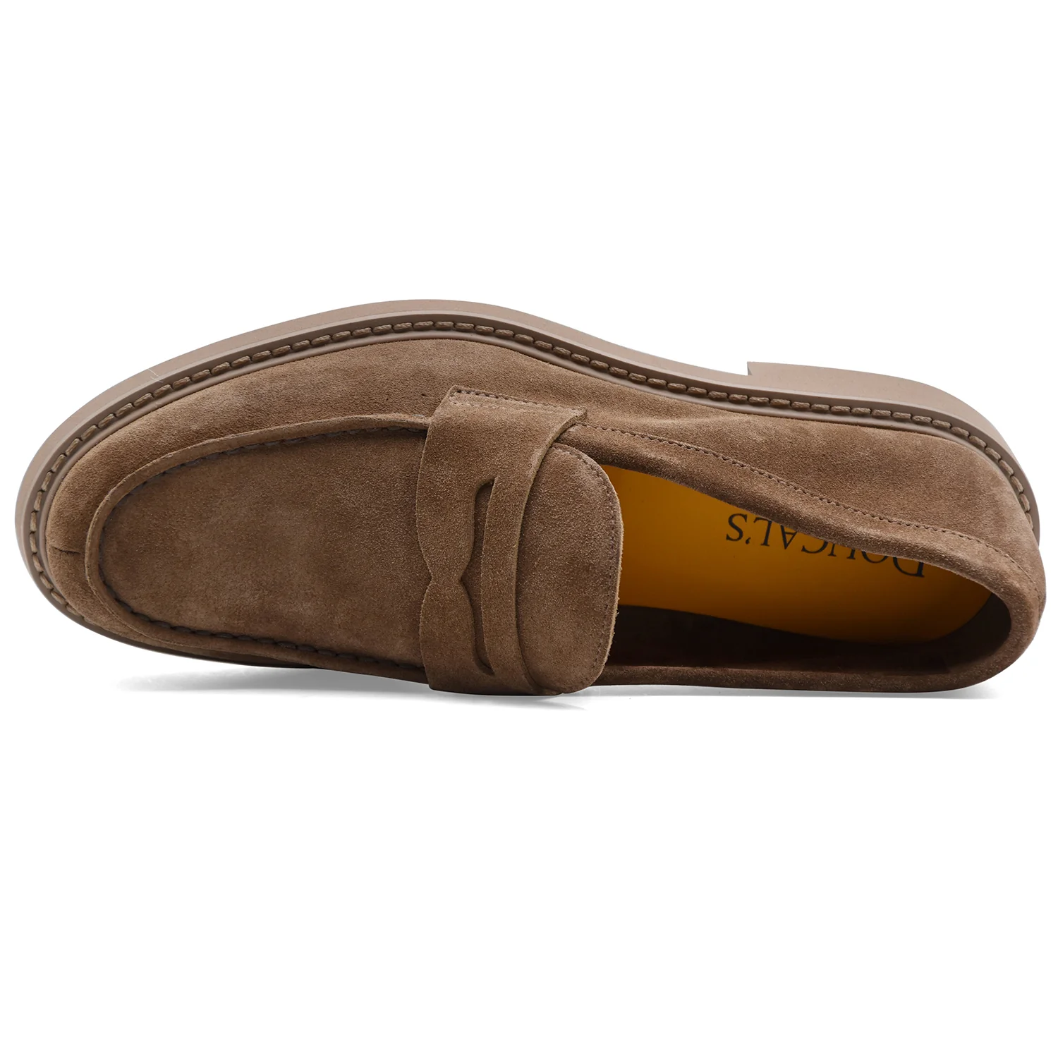 Mocassini Doucal's Uomo Pelle Scamosciata Beige Made In italy - Image 3