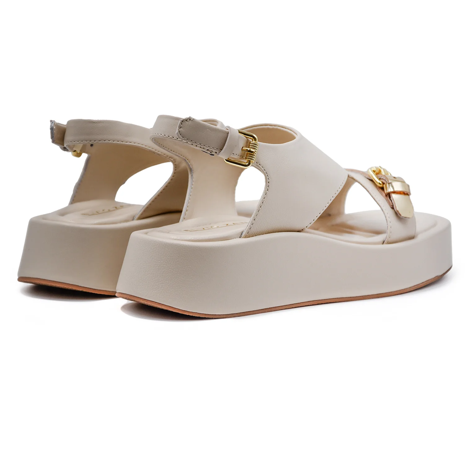 Sandali Elvio Zanon Base Leta Donna Nappa Burro Zeppa Leggera - Image 4
