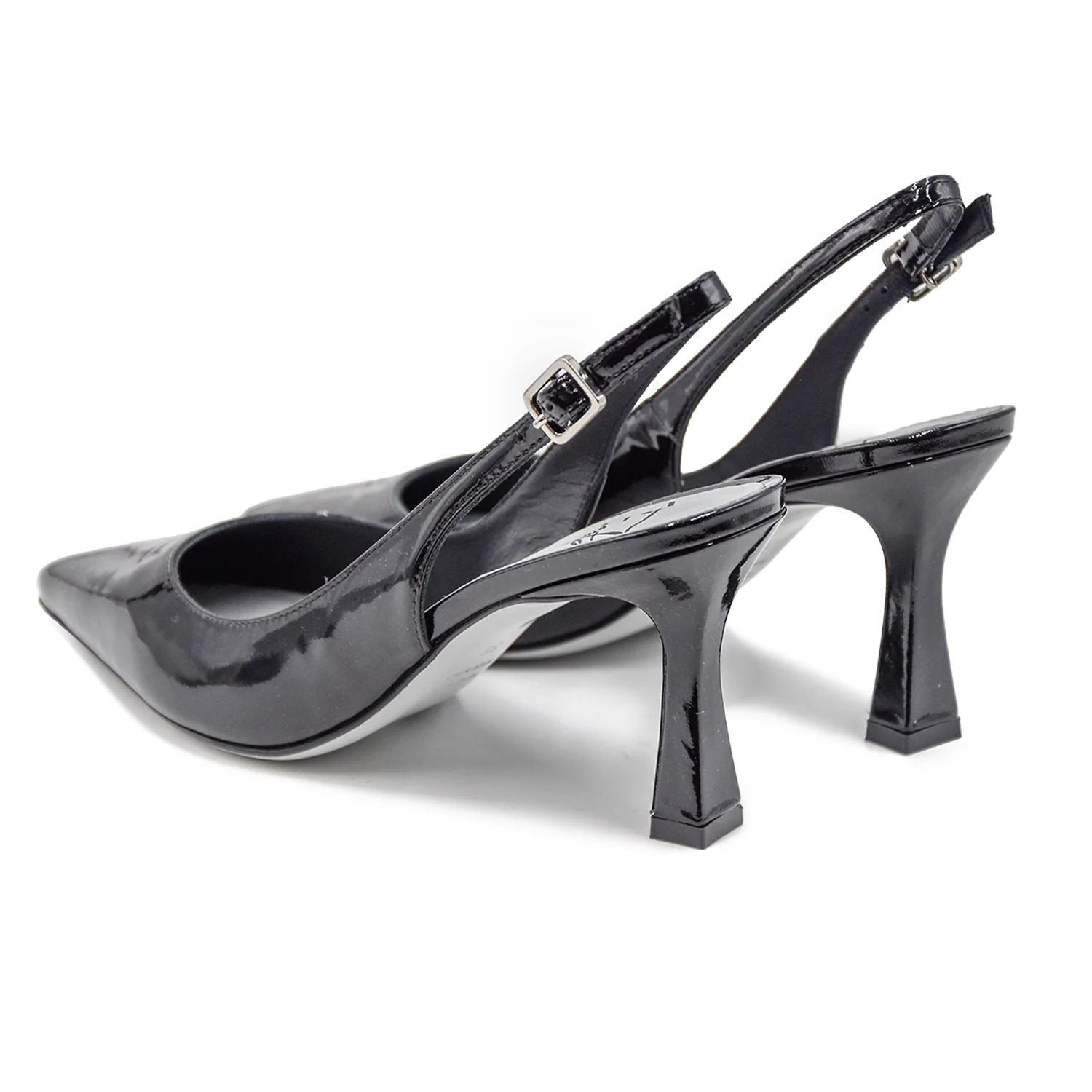 Slingback Roberto Festa Donna Modello Frans Pelle Vernice Nera - Image 4