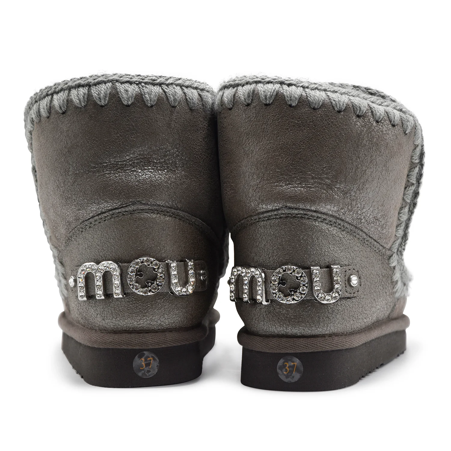 Stivaletti Mou Donna ESKIMO 18 Pelle Grigio Cuciture Iconiche - Image 3