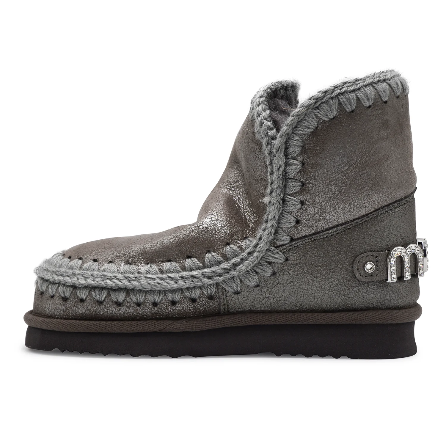 Stivaletti Mou Donna ESKIMO 18 Pelle Grigio Cuciture Iconiche - Image 4