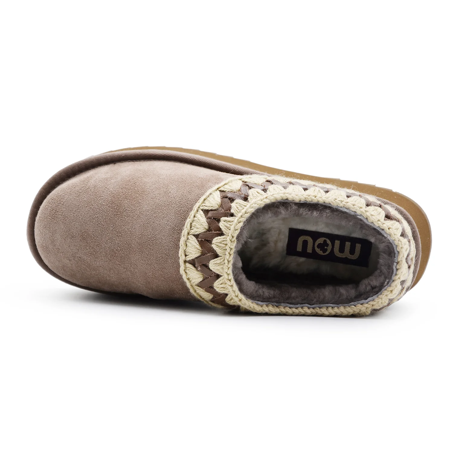 Sabot Mou Donna Pelle Scamosciata Morbida Grigio Platform Clog - Image 5