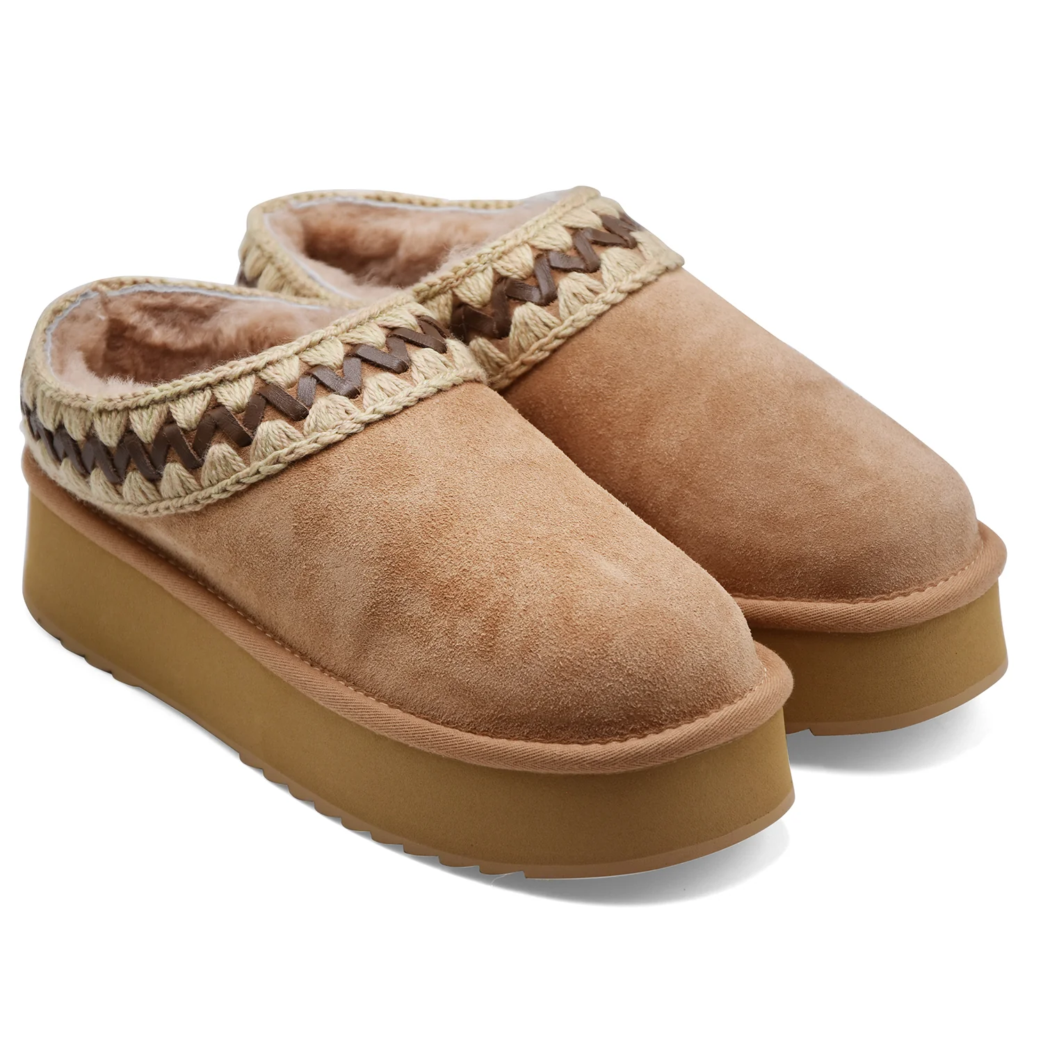 Sabot Mou Donna Platform Clog Camoscio Savana Calda E Di Moda - Image 2