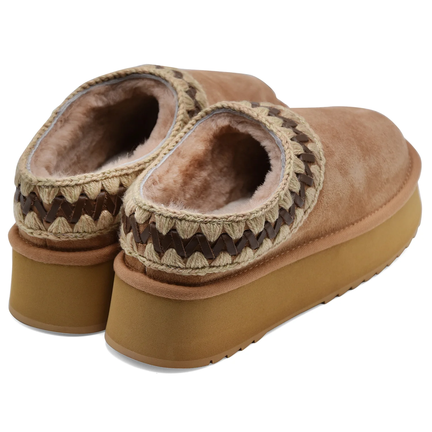 Sabot Mou Donna Platform Clog Camoscio Savana Calda E Di Moda - Image 3