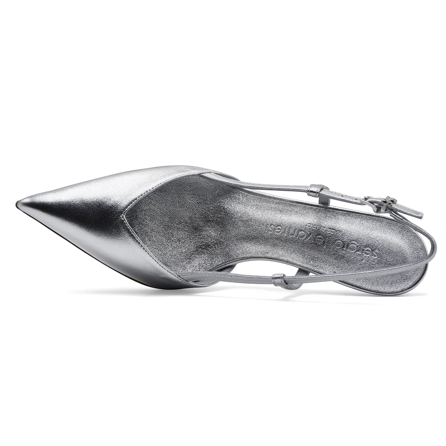 Slingback Sergio Levantesi Donna Giulia 6 Pelle Minerva Argento - Image 3