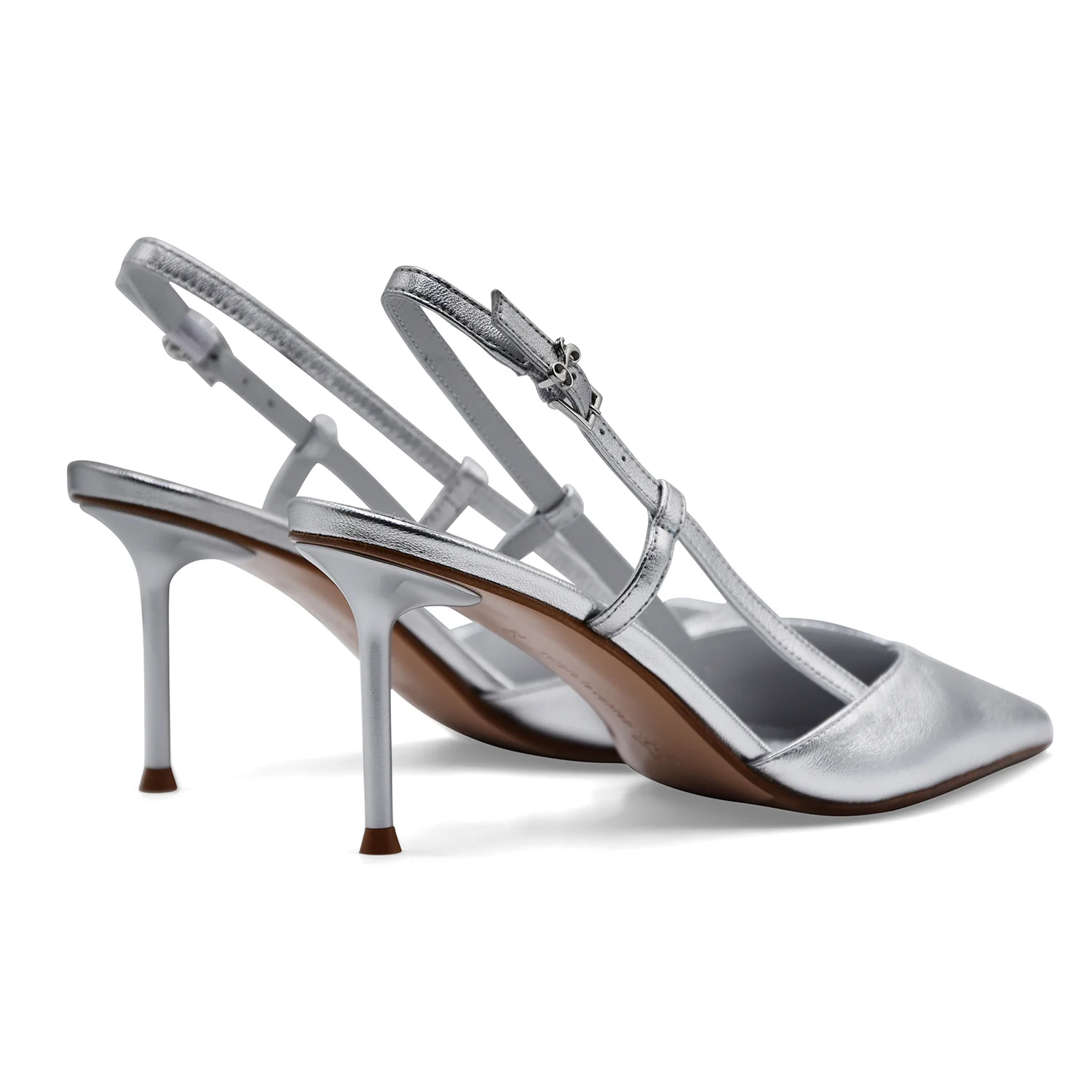 Slingback Sergio Levantesi Donna Giulia 6 Pelle Minerva Argento - Image 5