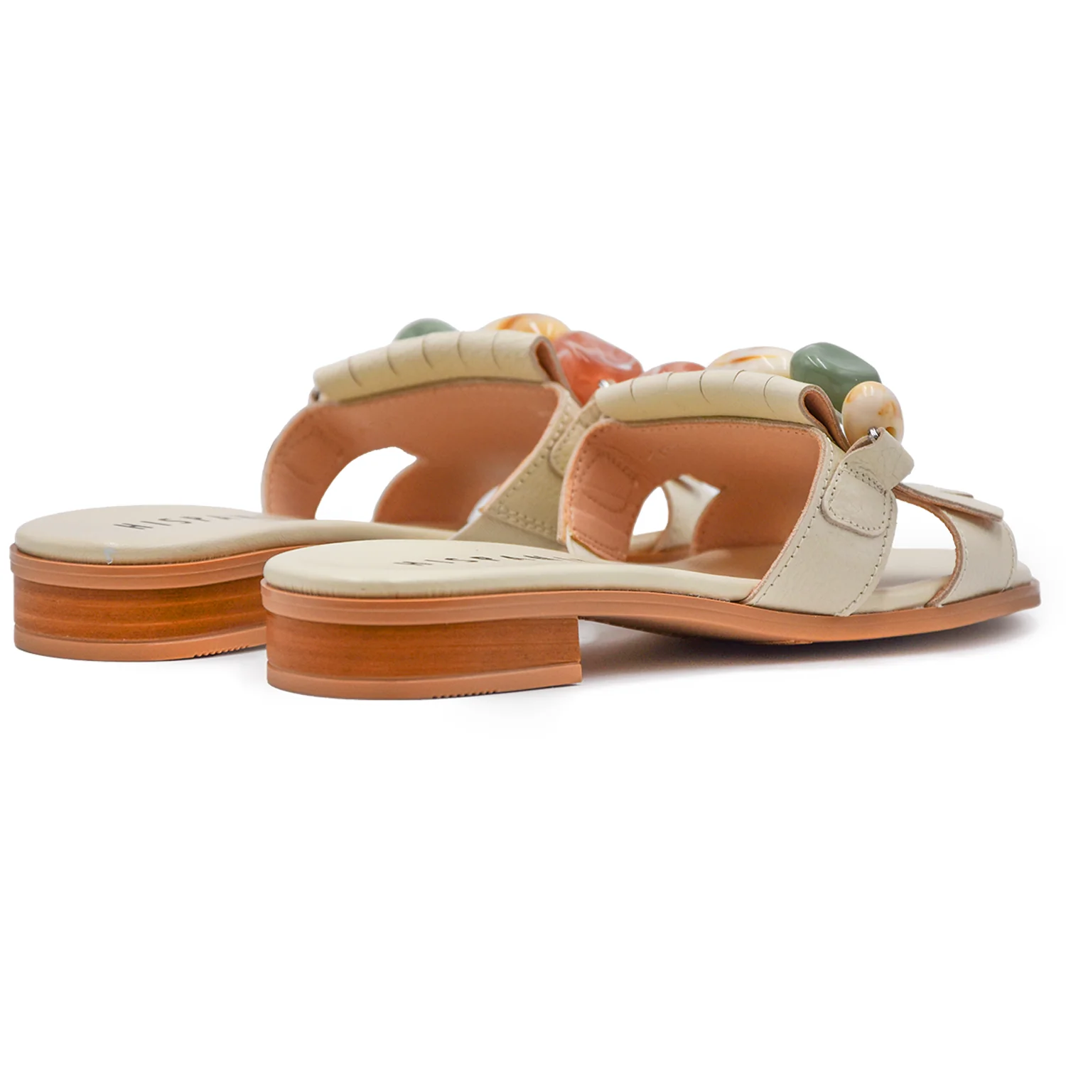 Sandali Hispanitas Donna Latte Abbellimento Frontale Di Pietre - Image 4