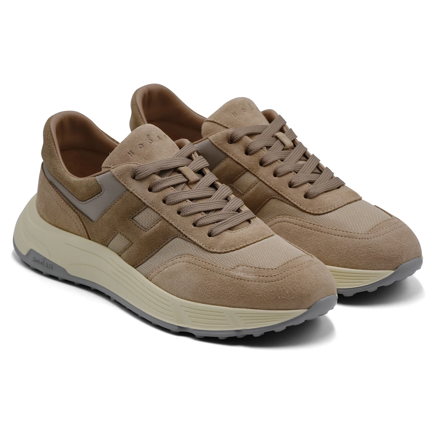 Sneakers Hogan Hyperlight Uomo In Pelle Scamosciata Cammello - Image 2
