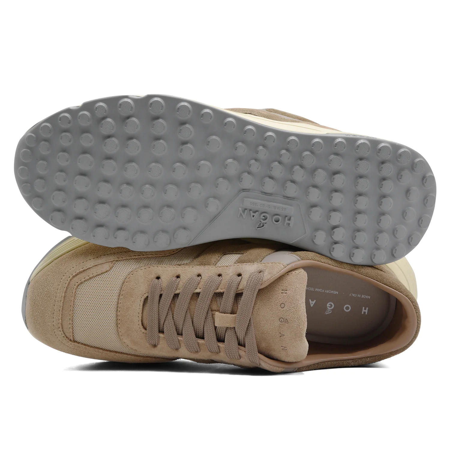 Sneakers Hogan Hyperlight Uomo In Pelle Scamosciata Cammello - Image 3