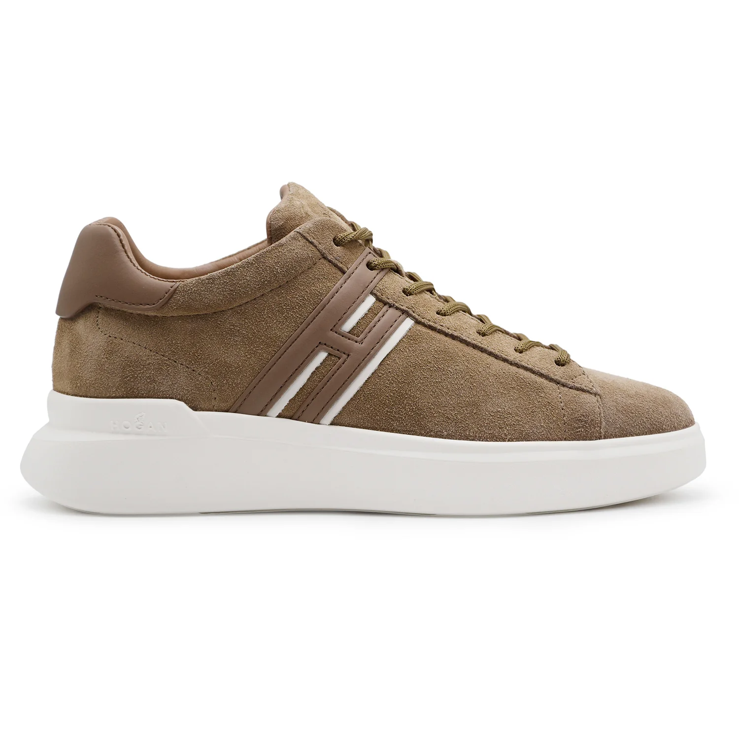Sneakers Hogan H580 Iconiche Uomo Pelle Scamosciata Marrone