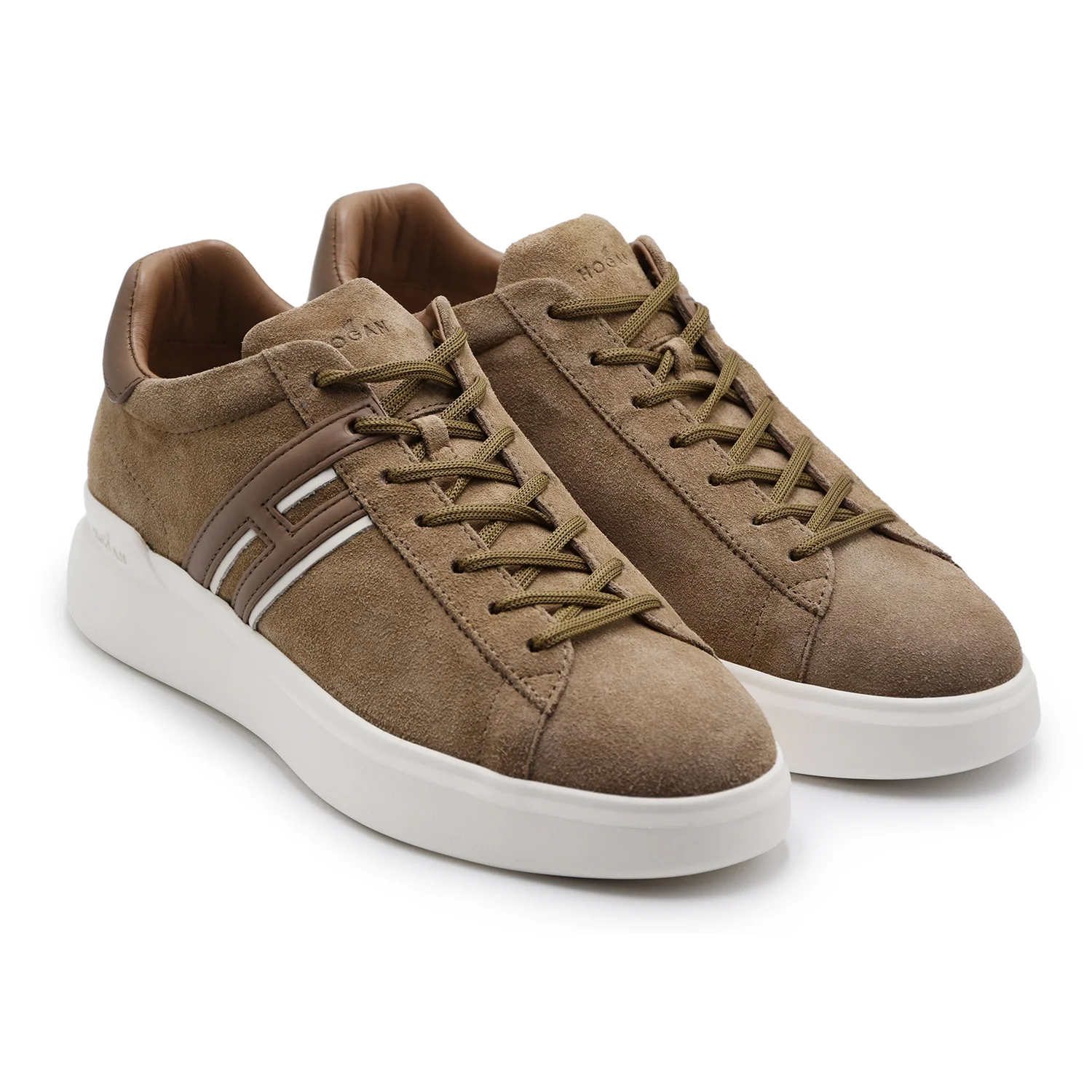 Sneakers Hogan H580 Iconiche Uomo Pelle Scamosciata Marrone - Image 2