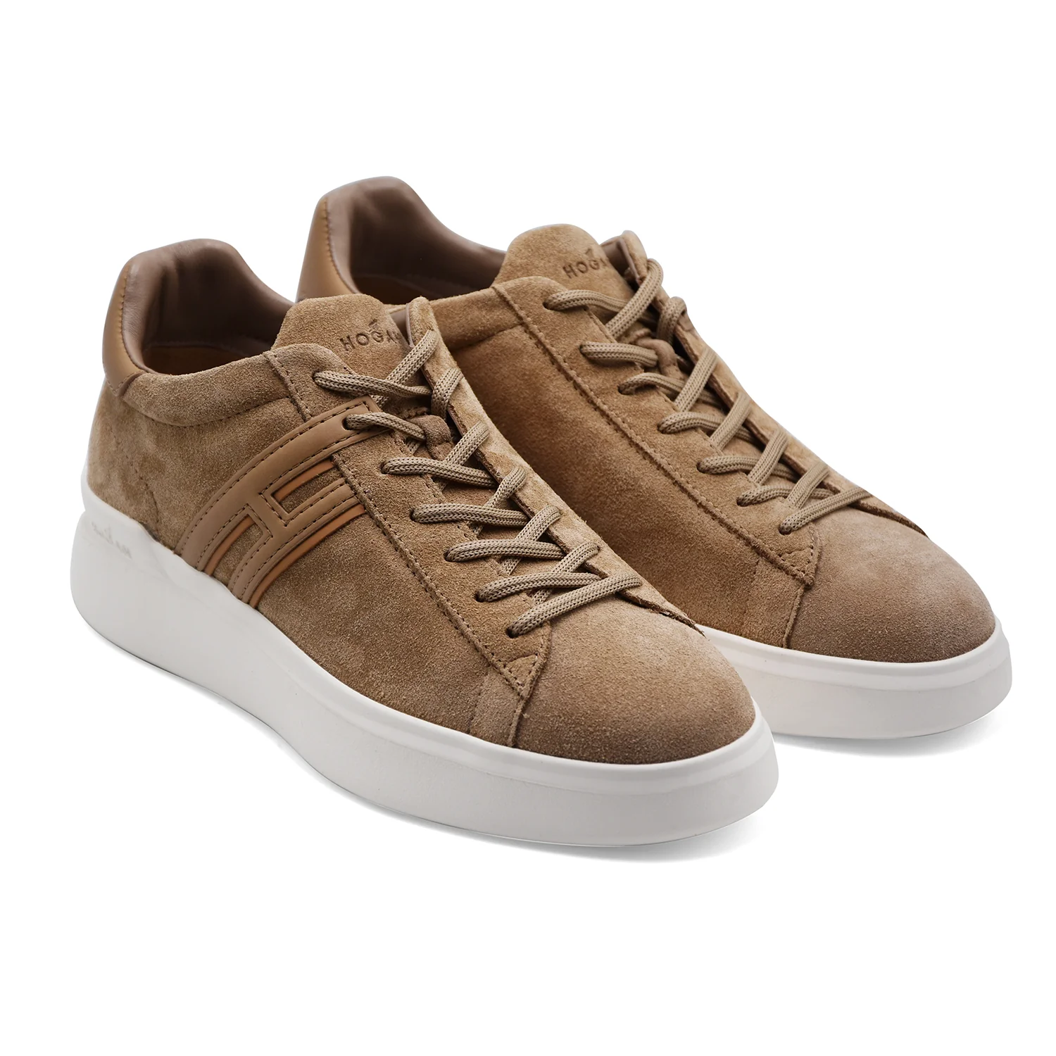 Hogan Sneakers Uomo H580 Beige Pelle Scamosciata Soletta Memory - Image 2