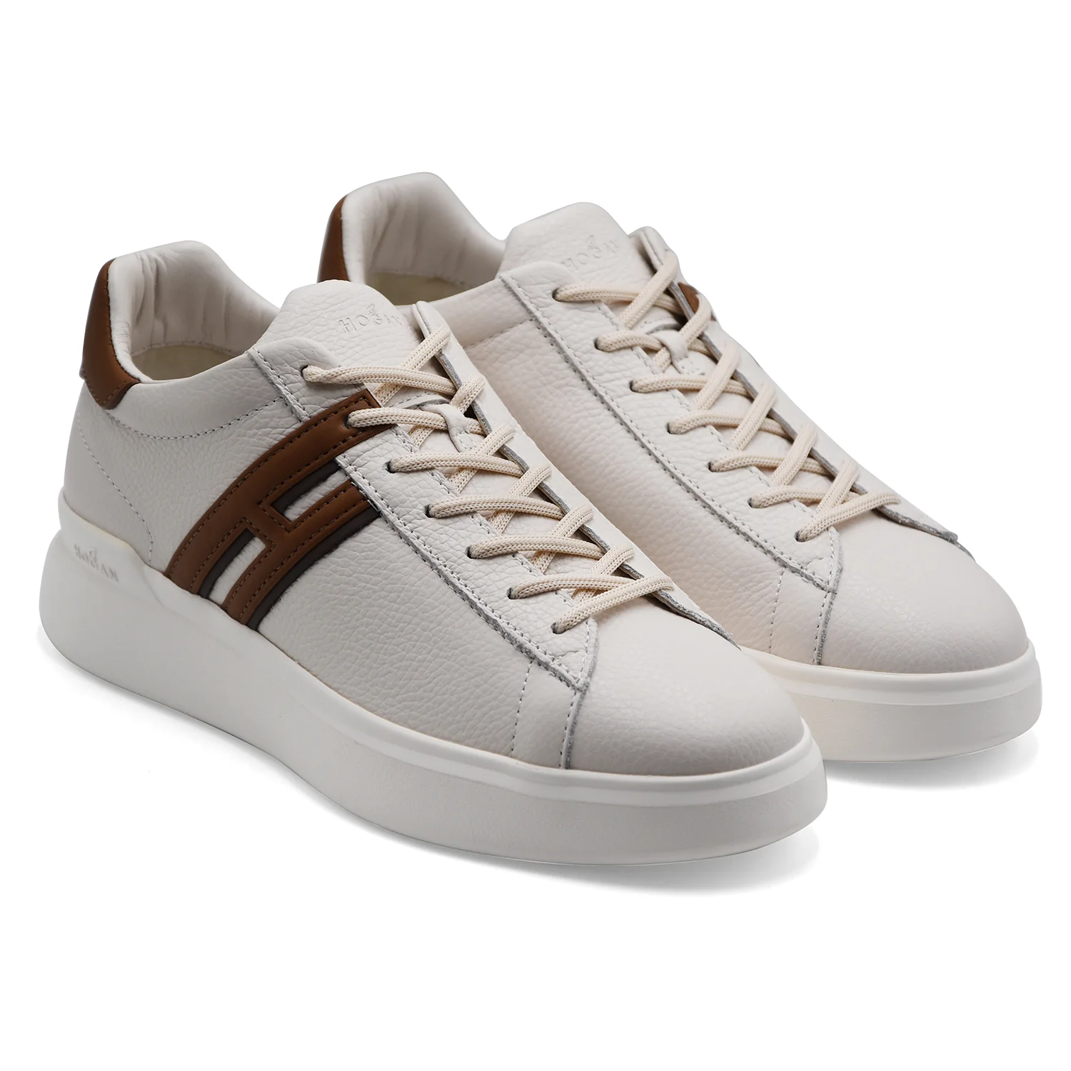 Sneakers Hogan H580 Uomo In Pelle Avorio Design Urban Pulito - Image 2